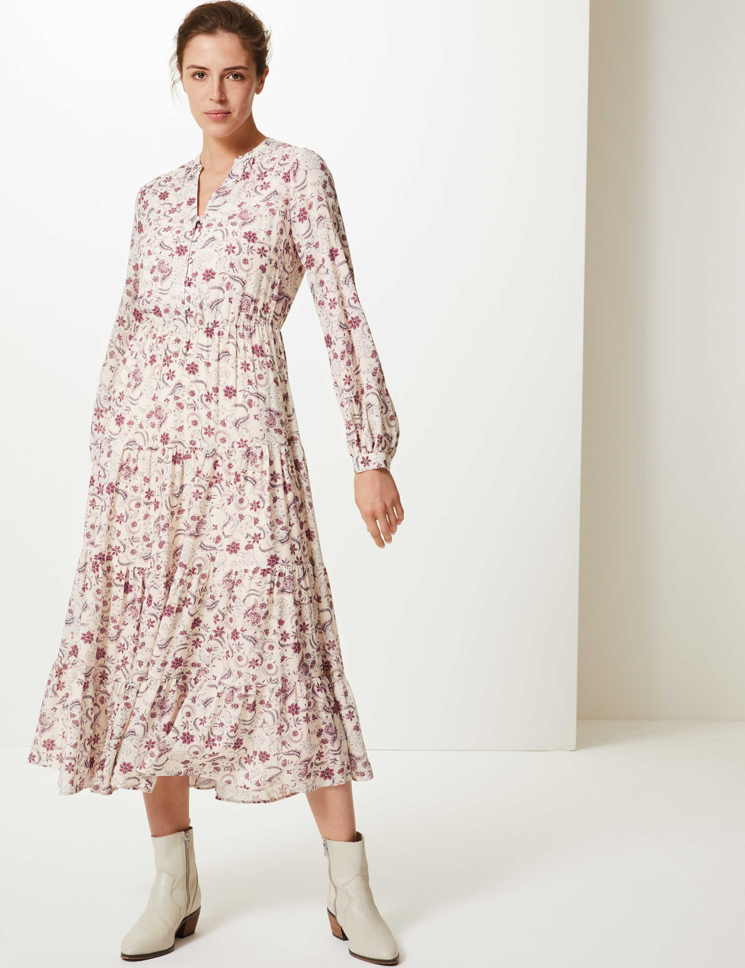 Floral Print Waisted Maxi Dress 3 of 4
