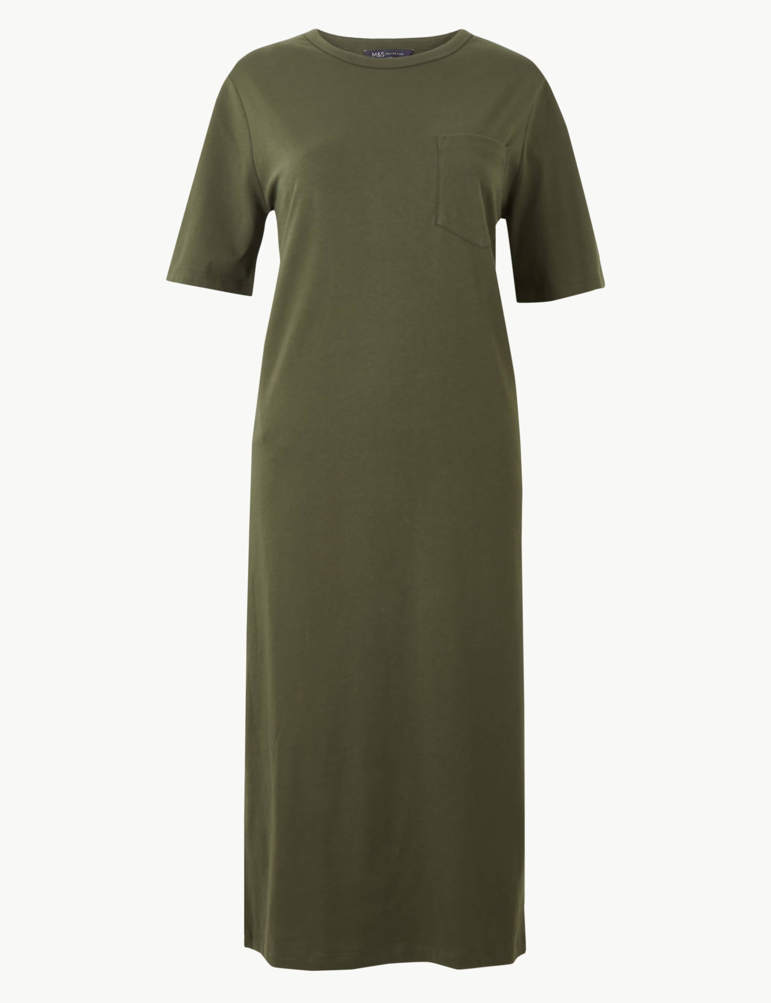 Pure Cotton Patch Pocket T-Shirt Midi Dress 2 of 4