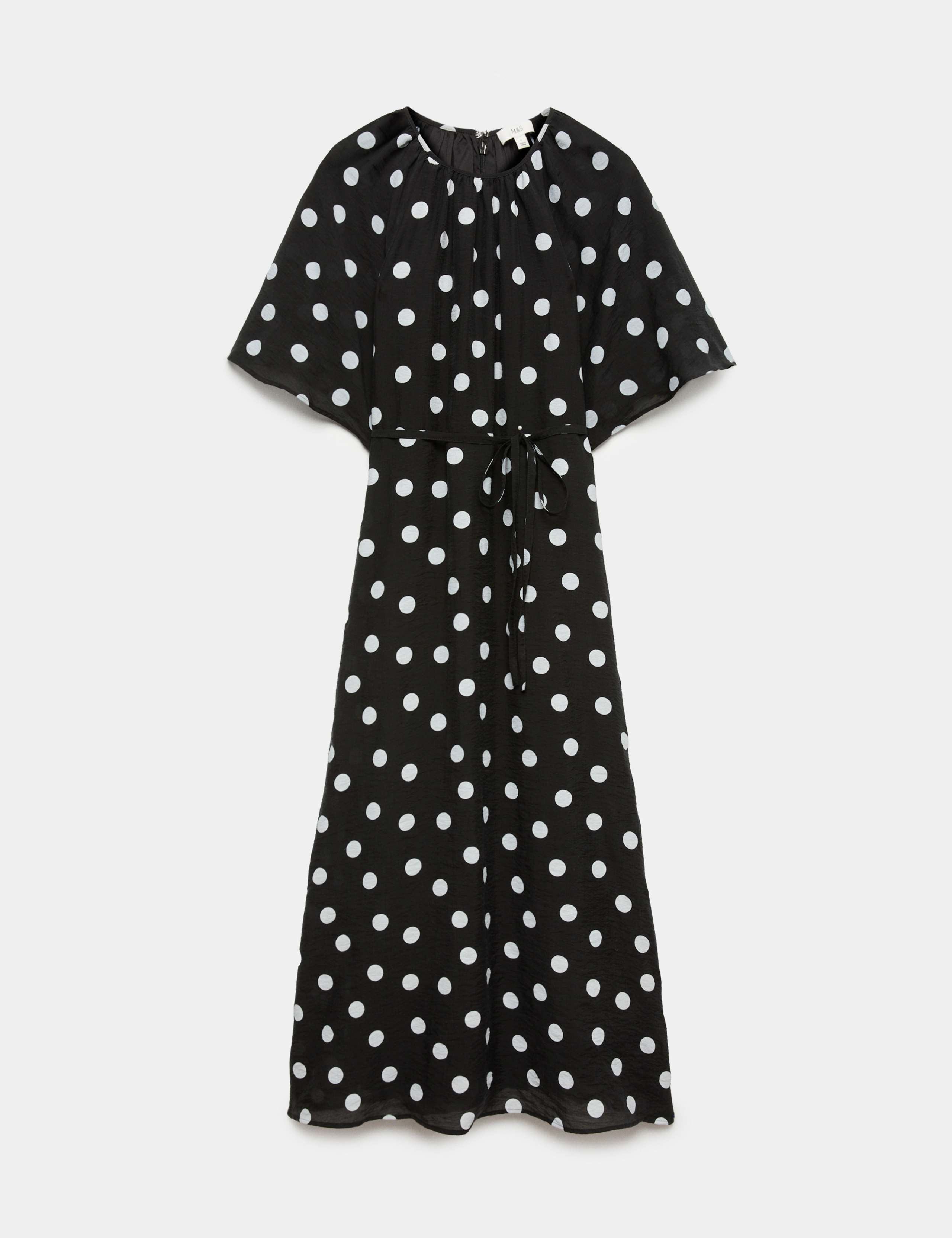 Lyocell Rich Polka Dot Midi Waisted Dress 1 of 1