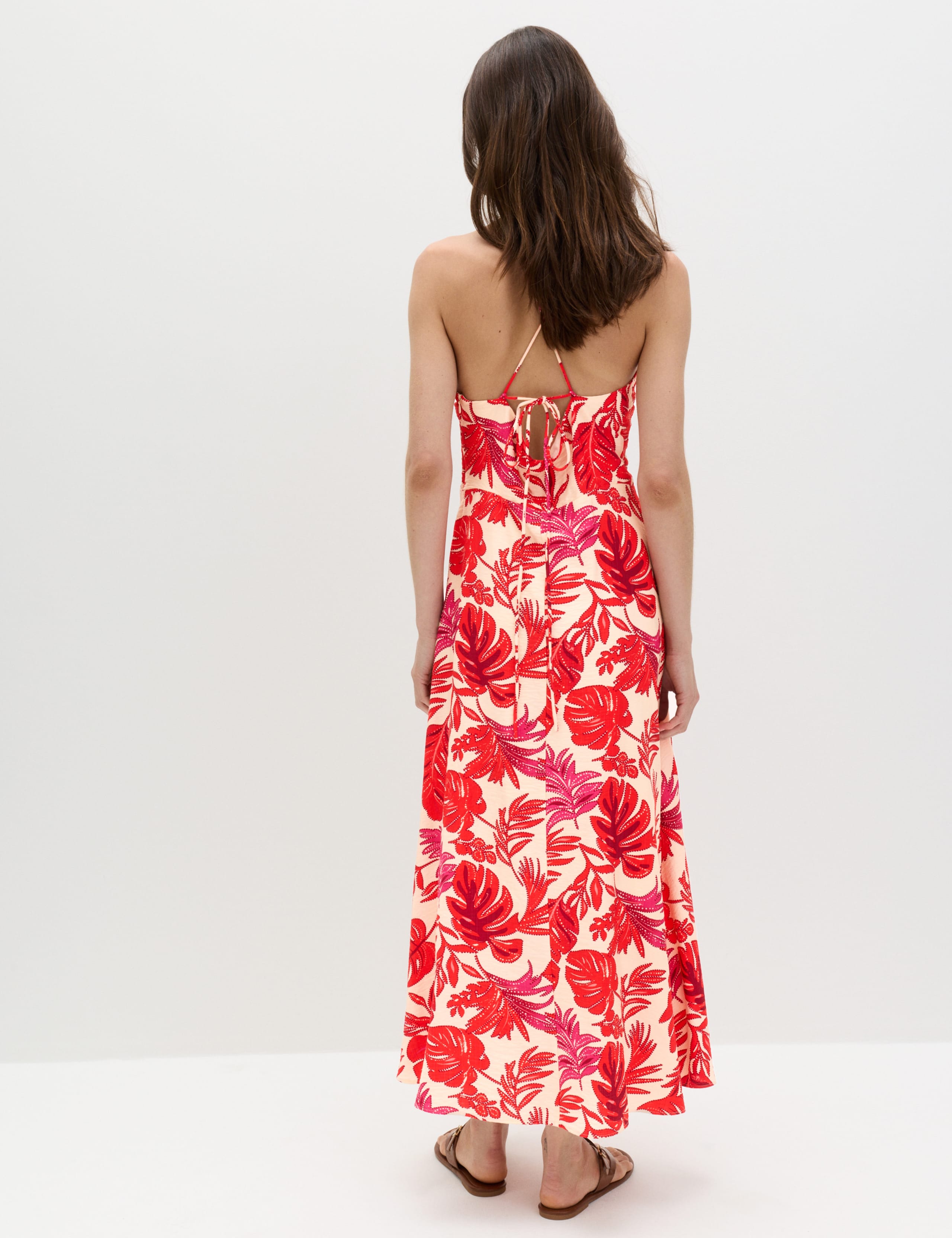 Leaf Print Strappy Midaxi Cami Dress 3 of 7