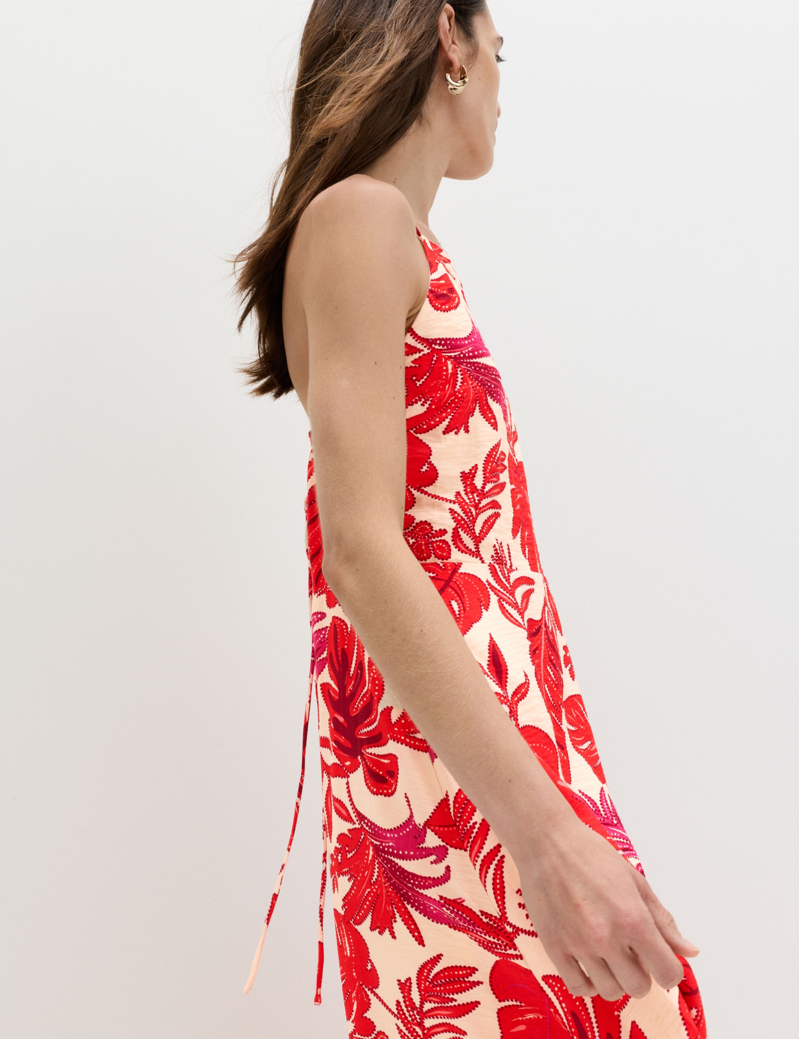 Leaf Print Strappy Midaxi Cami Dress 6 of 7