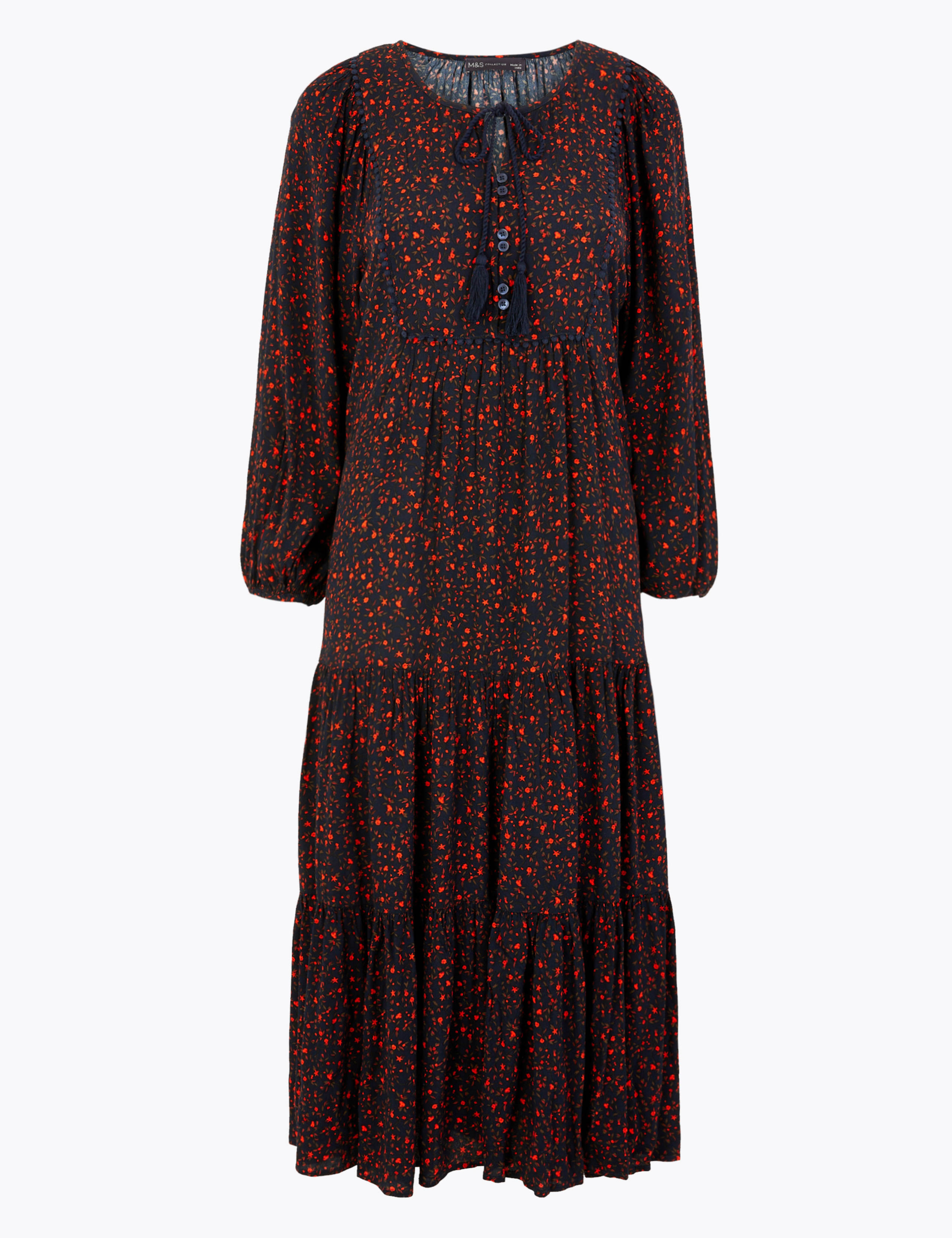 Ditsy Print Relaxed Midi Dress 2 of 5