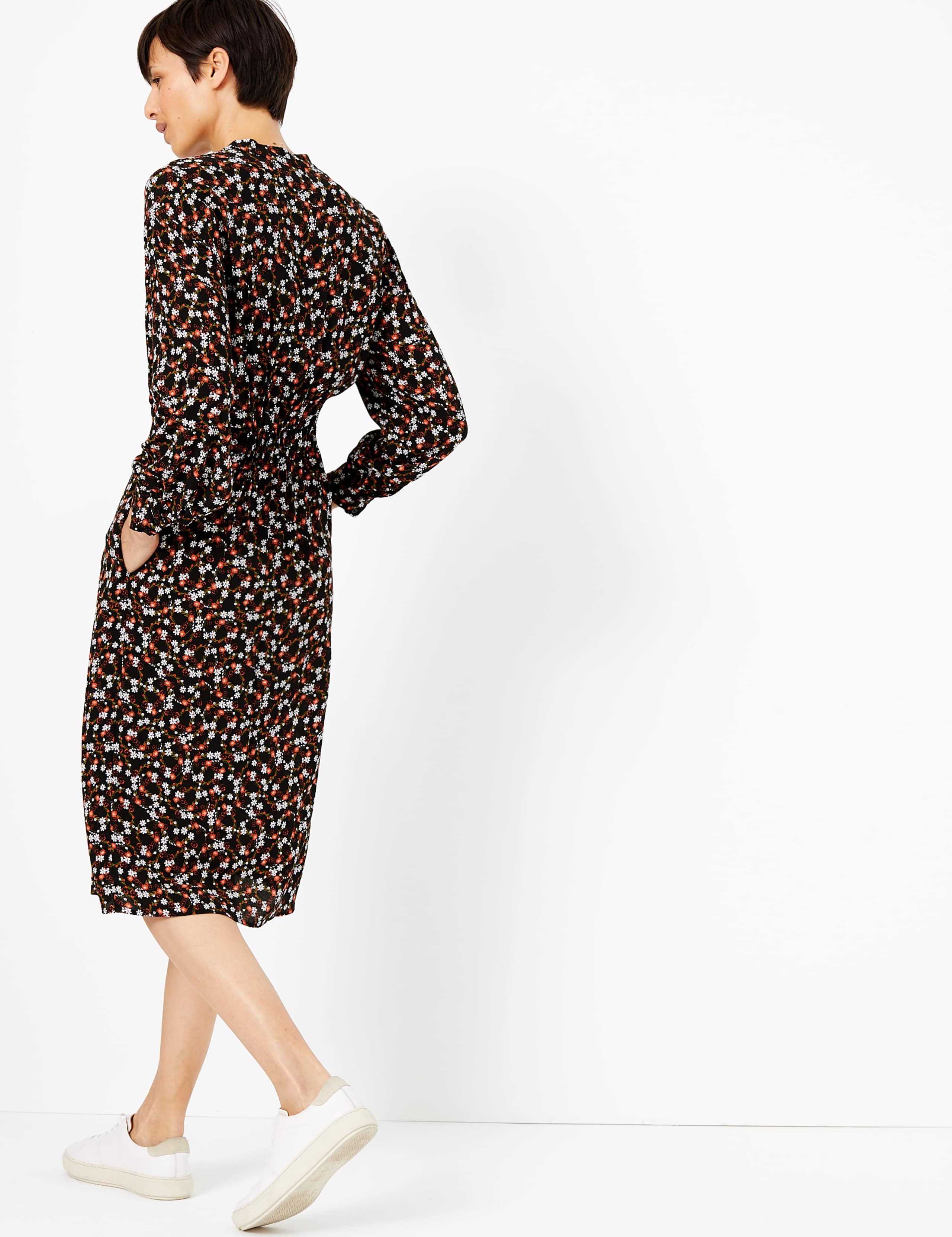 Floral Print Waisted Midi Dress 4 of 4