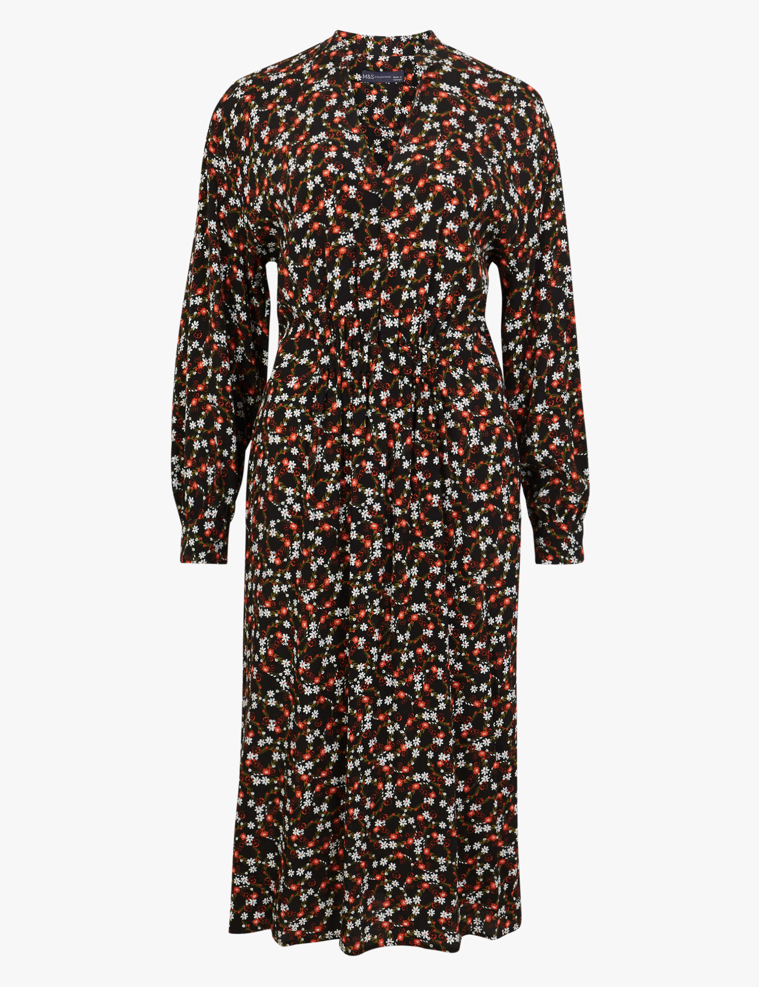 Floral Print Waisted Midi Dress 2 of 4