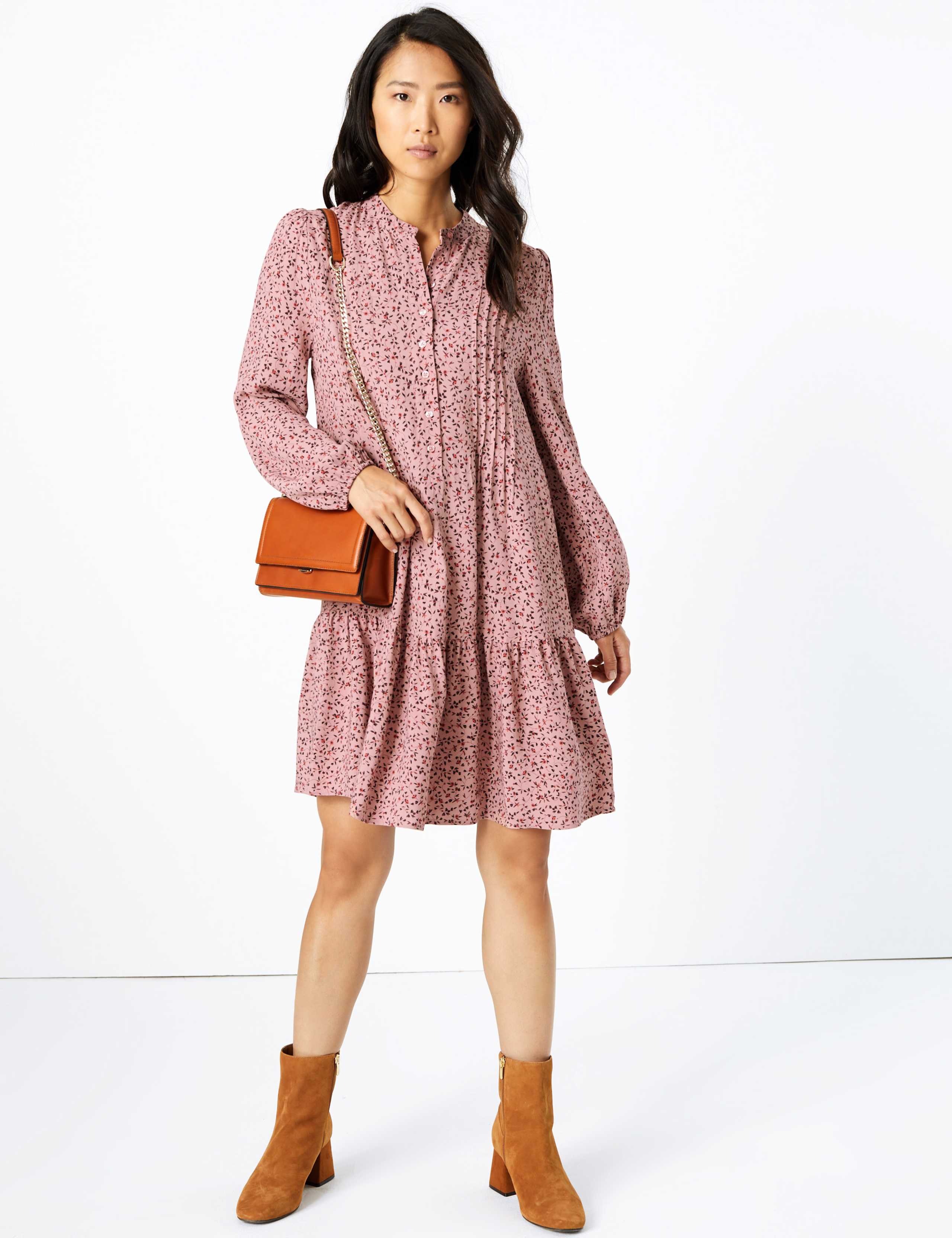 Ditsy Floral Print Relaxed Mini Dress 4 of 5