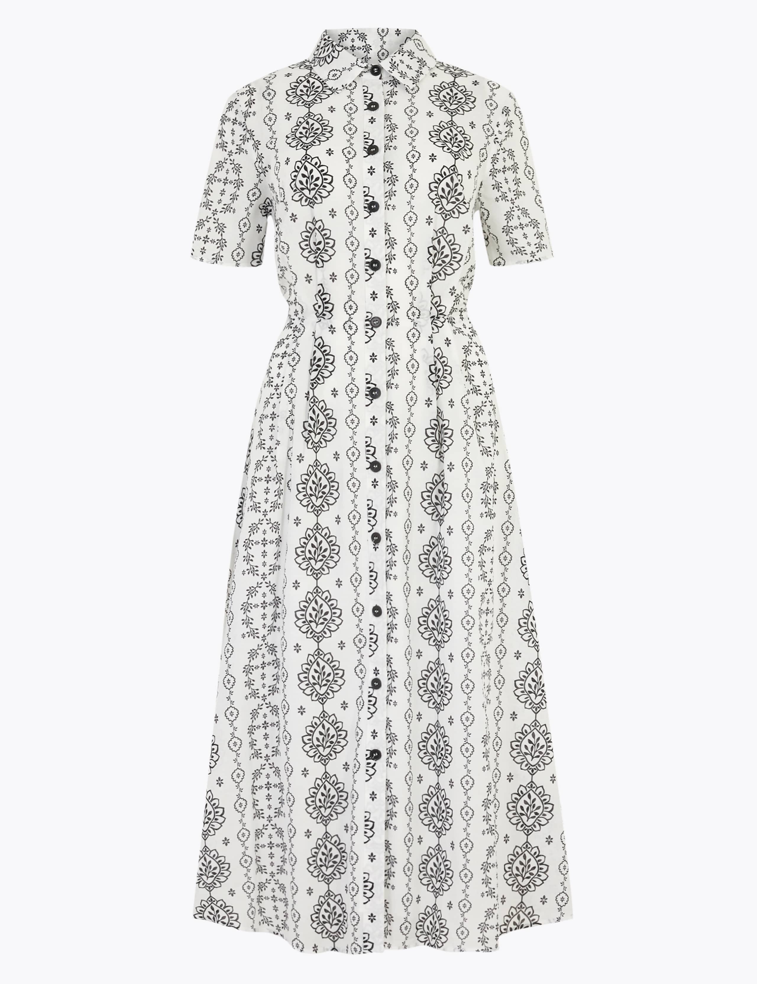Printed Shirt Midi Dress 2 of 6