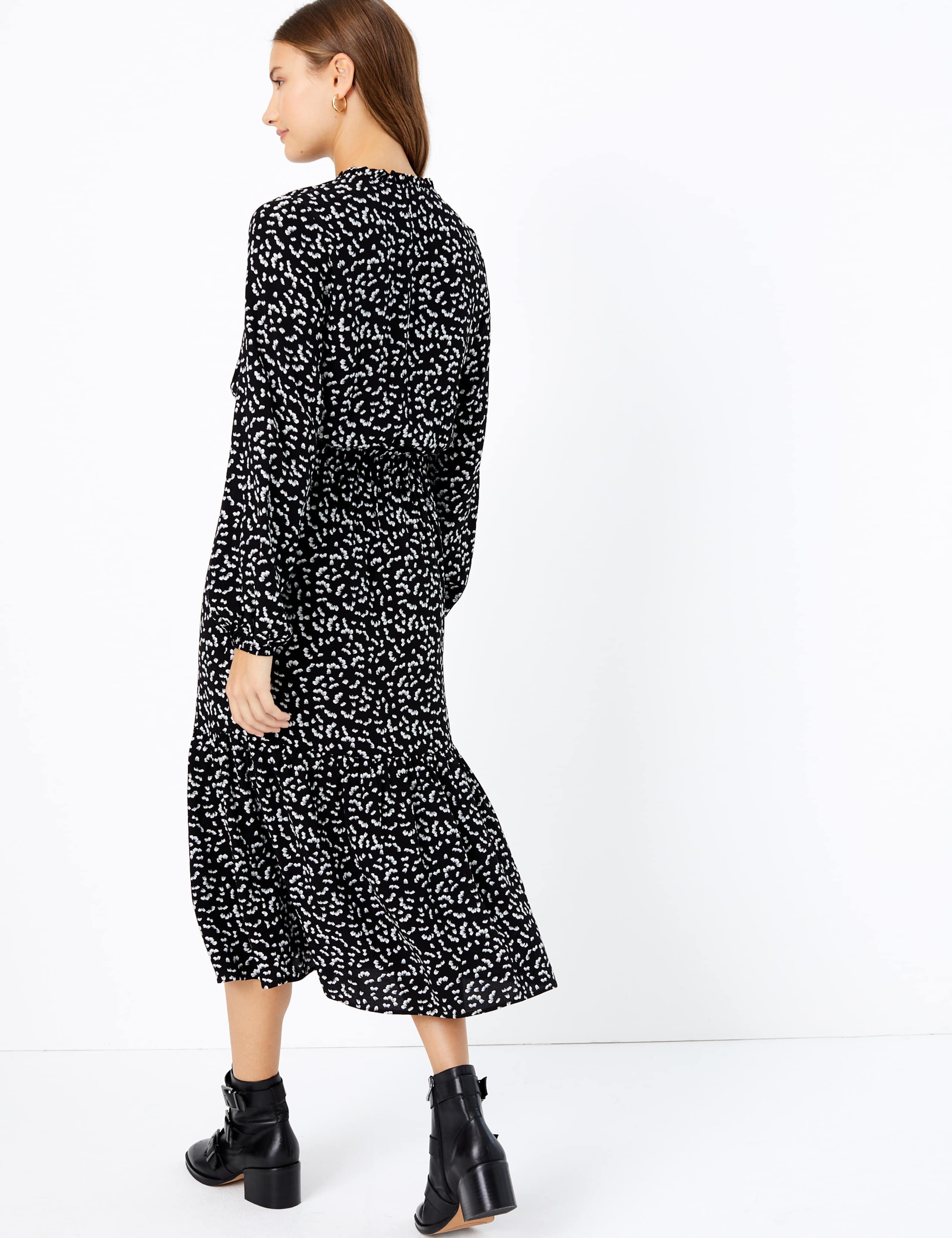 Frill Collar Waisted Midi Dress 4 of 4