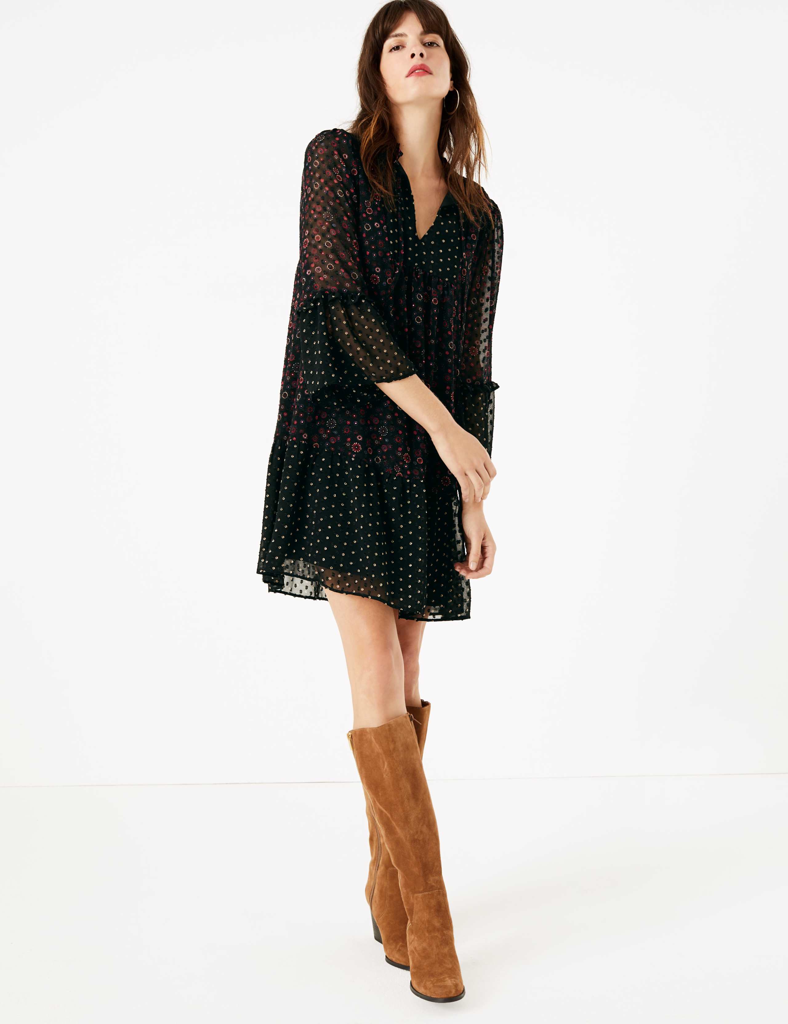 Floral Relaxed Mini Dress 1 of 5
