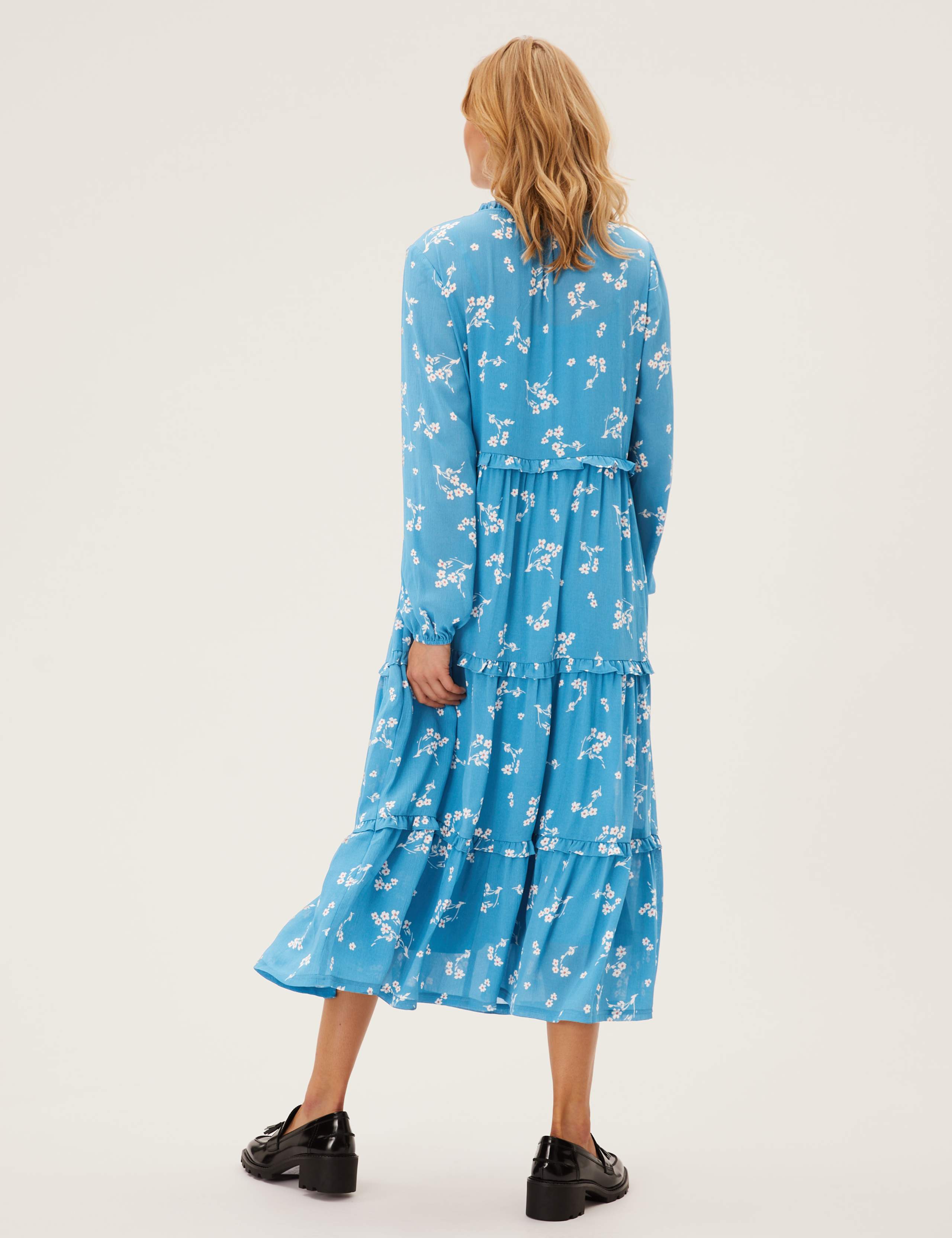 Floral V-Neck Midaxi Tiered Dress 5 of 5