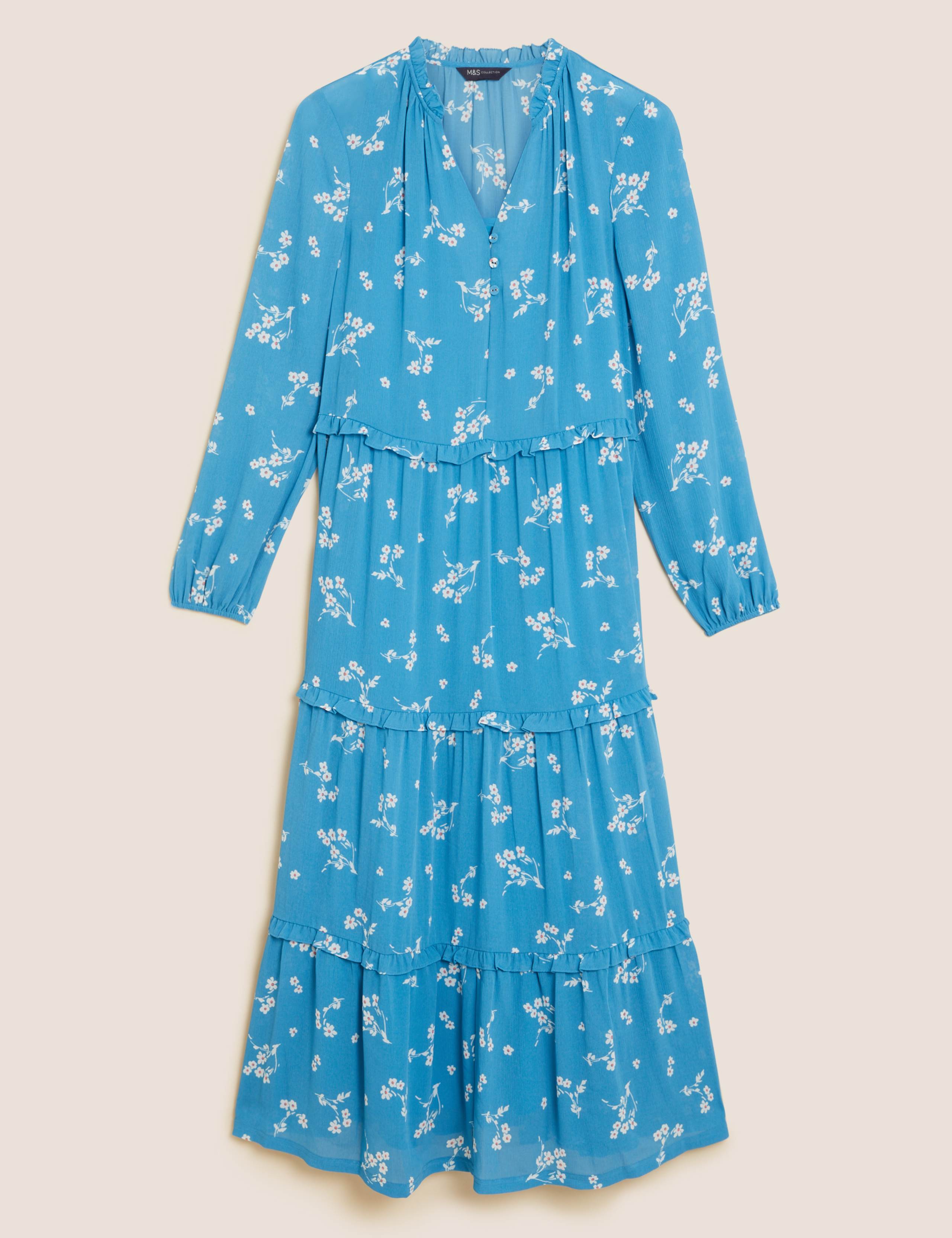 Floral V-Neck Midaxi Tiered Dress 2 of 5