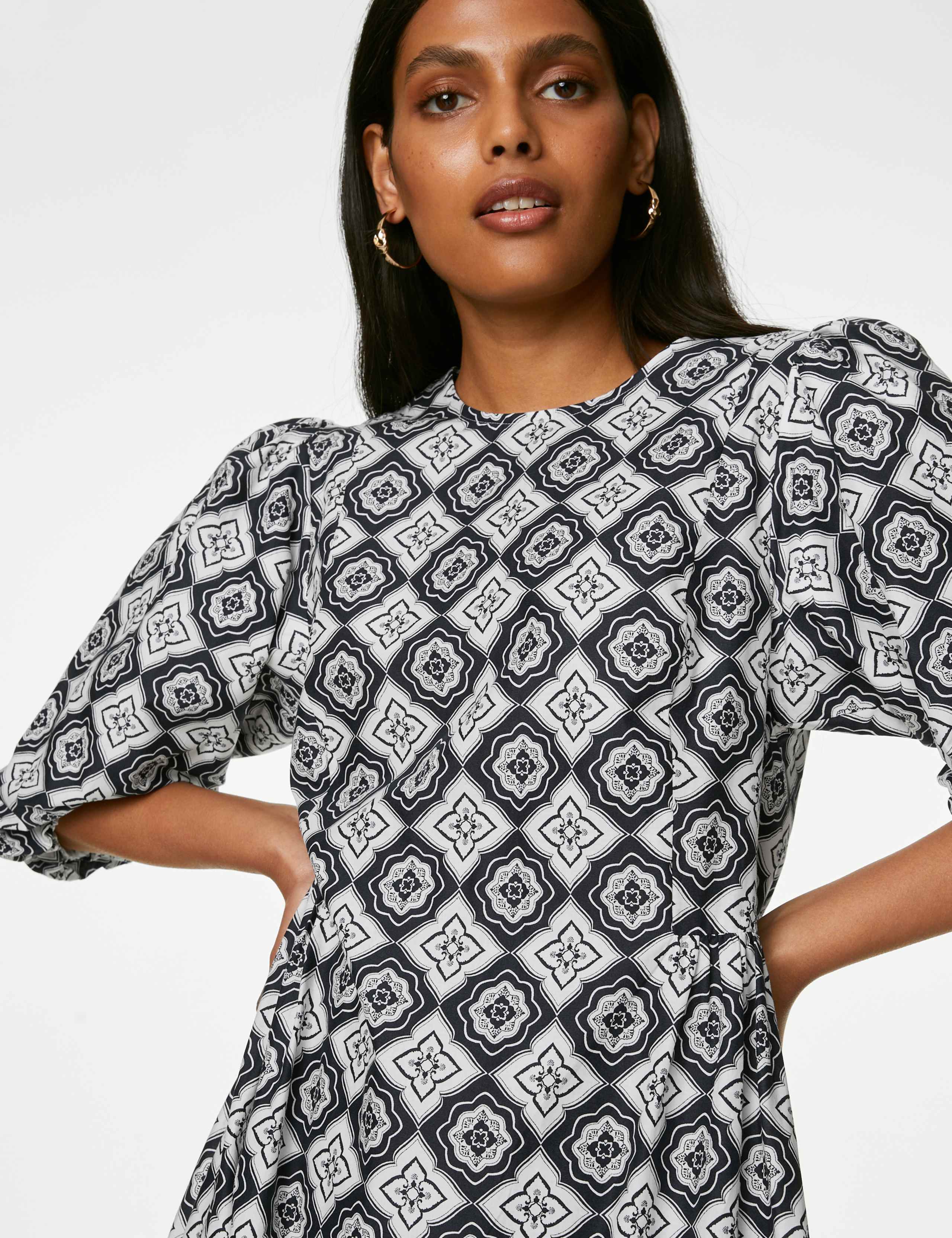 Pure Cotton Printed Maxi Tiered Dress 3 of 4