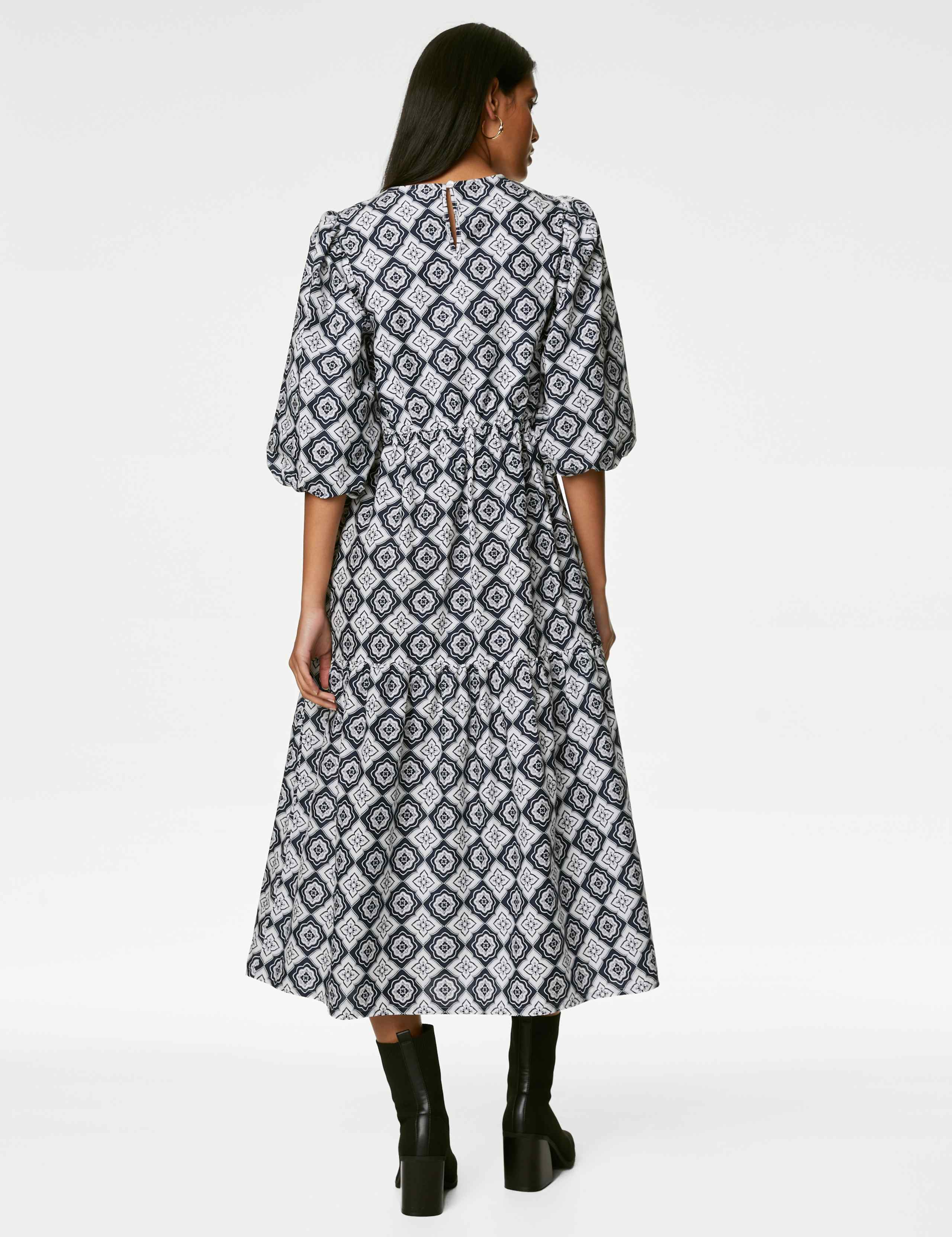 Pure Cotton Printed Maxi Tiered Dress 4 of 4