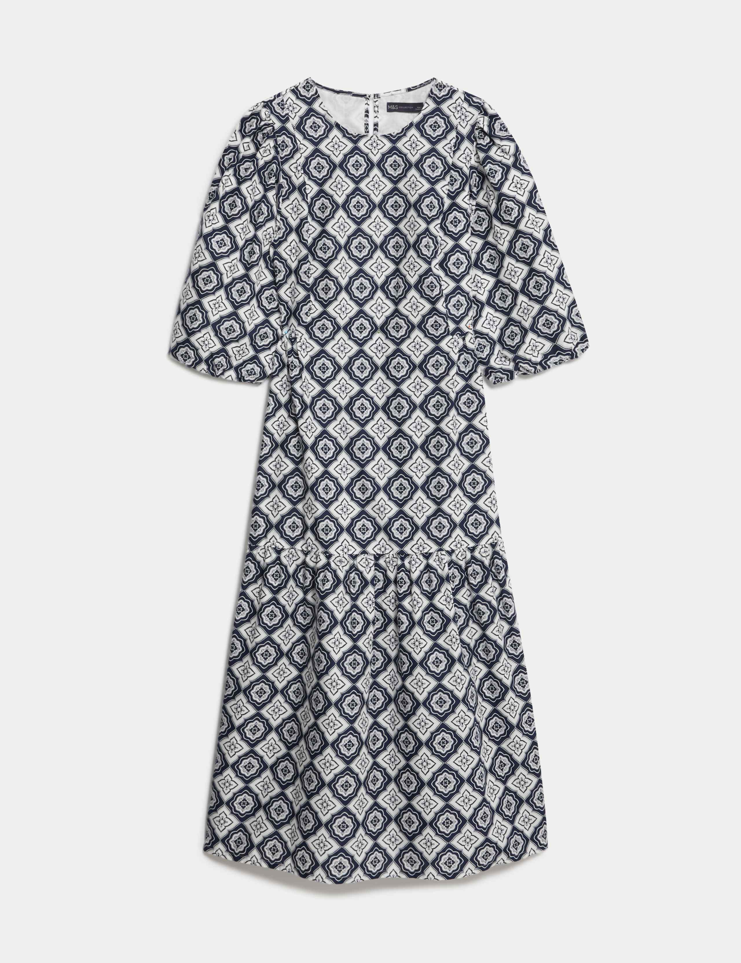 Pure Cotton Printed Maxi Tiered Dress 2 of 4
