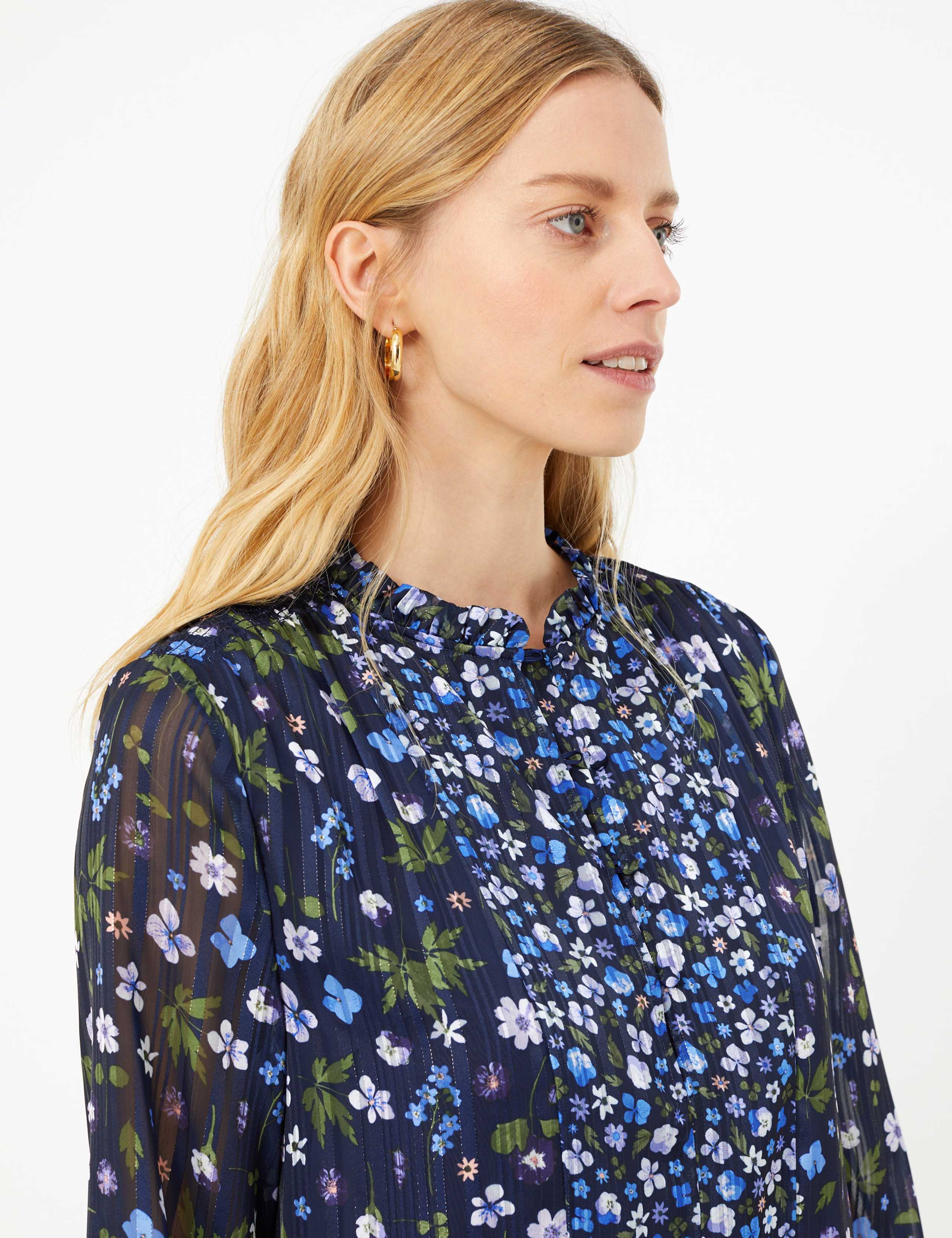 Chiffon Floral Mini Swing Dress 5 of 6