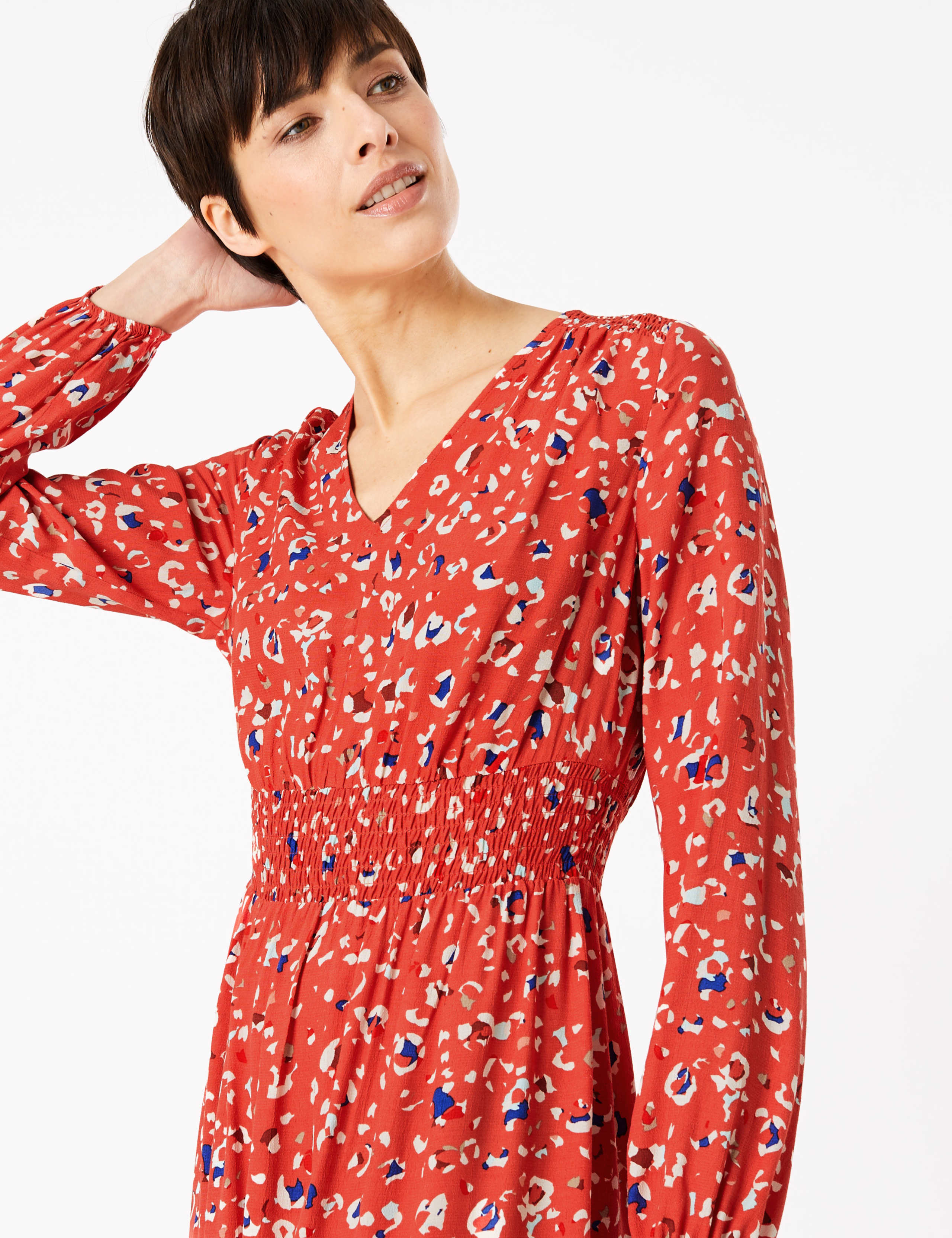 Animal Print Waisted Midi Dress 3 of 4