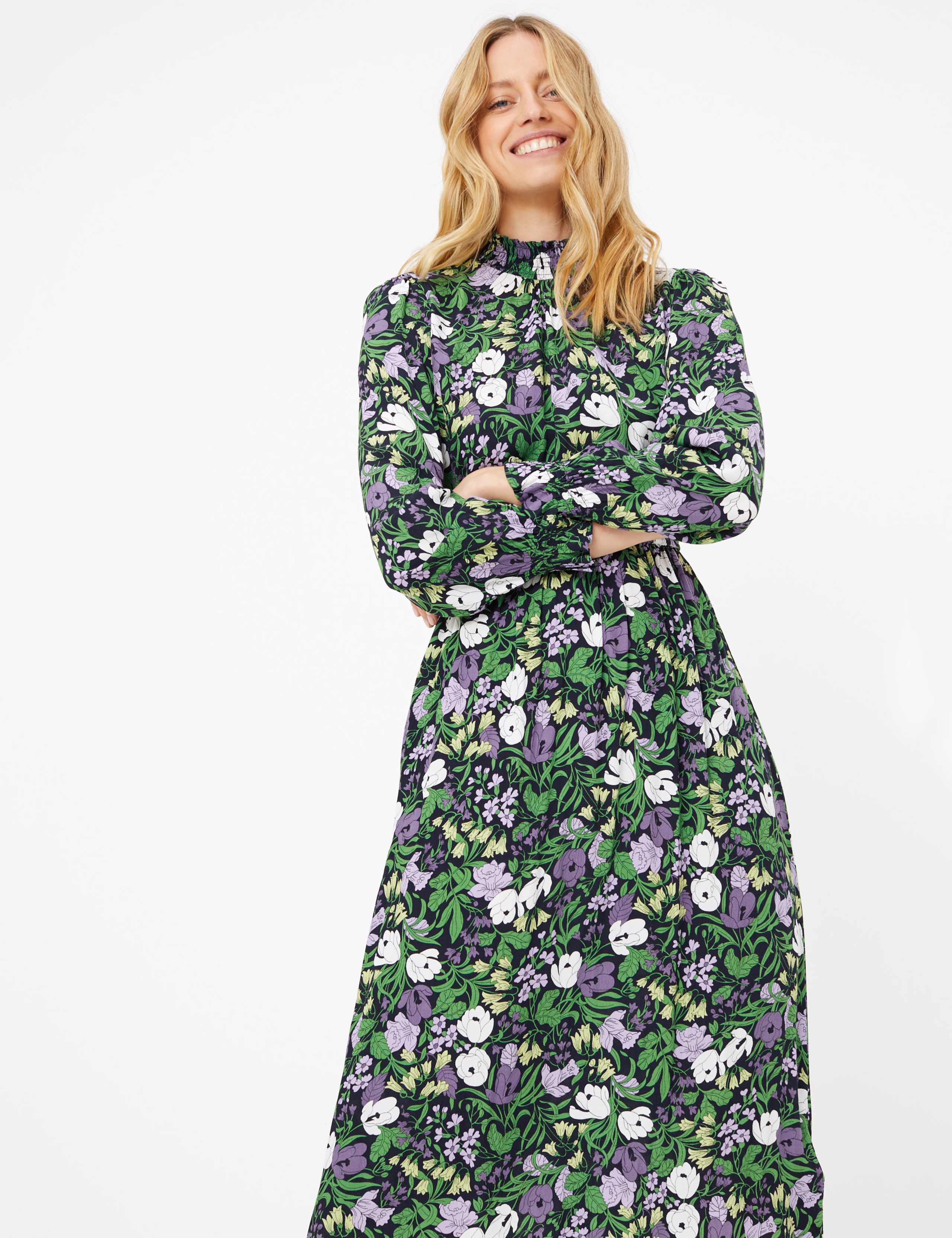 Floral Waisted Midi Dress 1 of 8