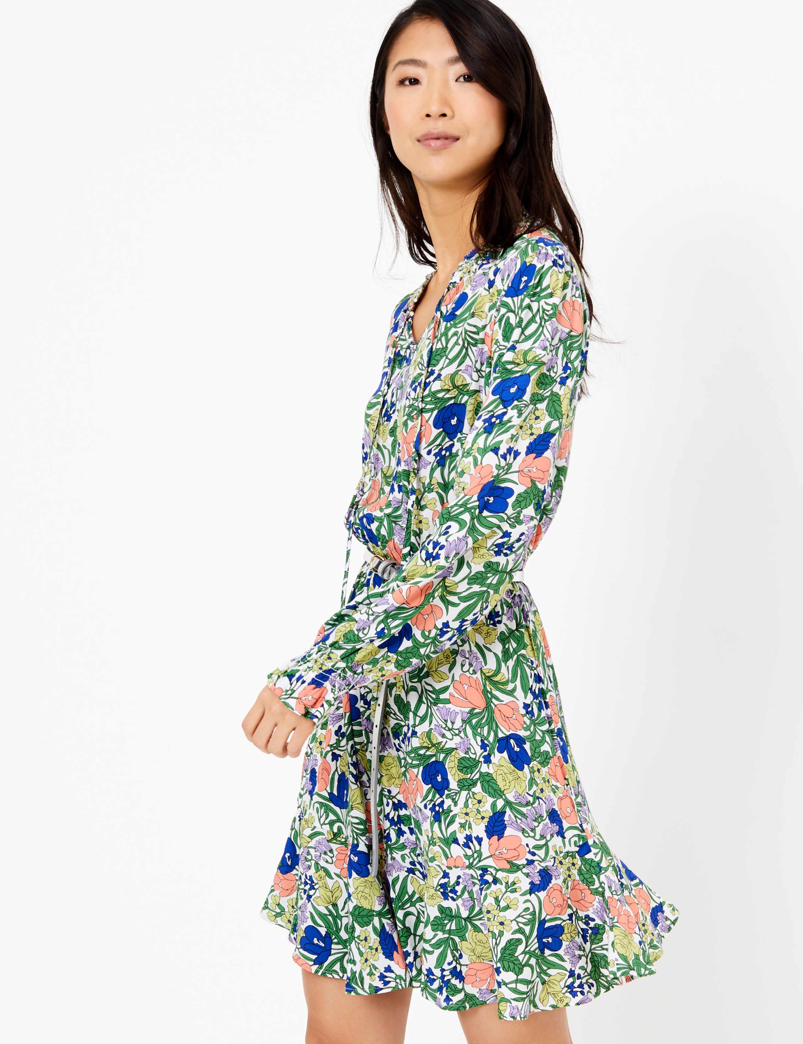 Floral Tie Waisted Mini Dress 1 of 5