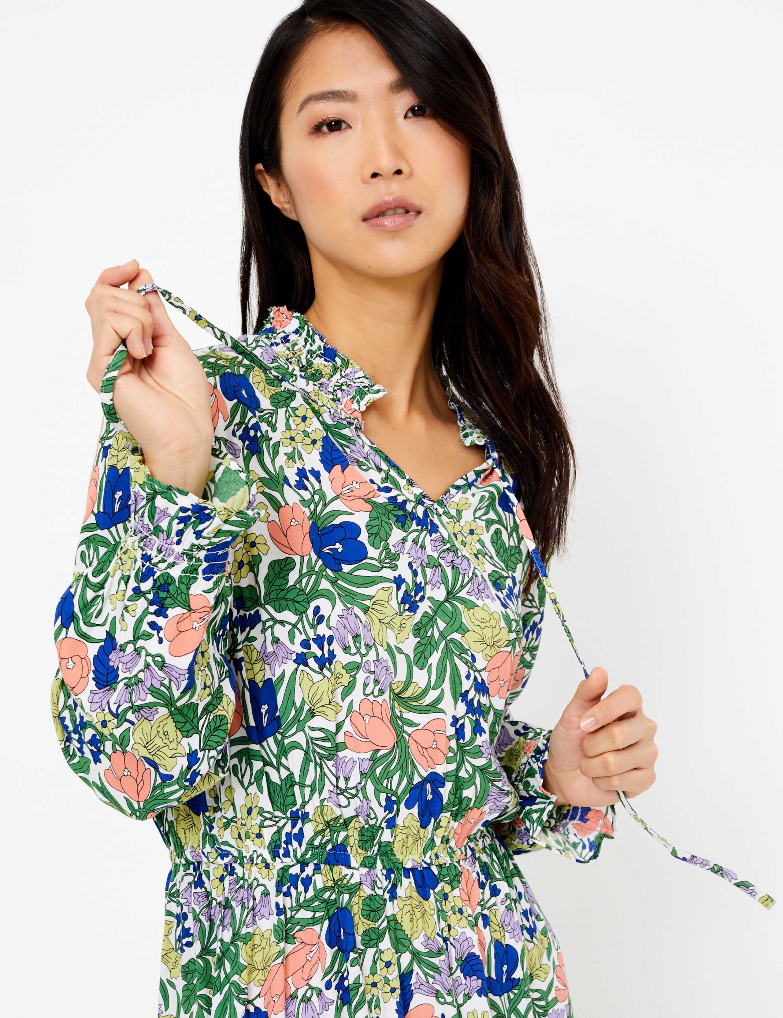 Floral Tie Waisted Mini Dress 4 of 5