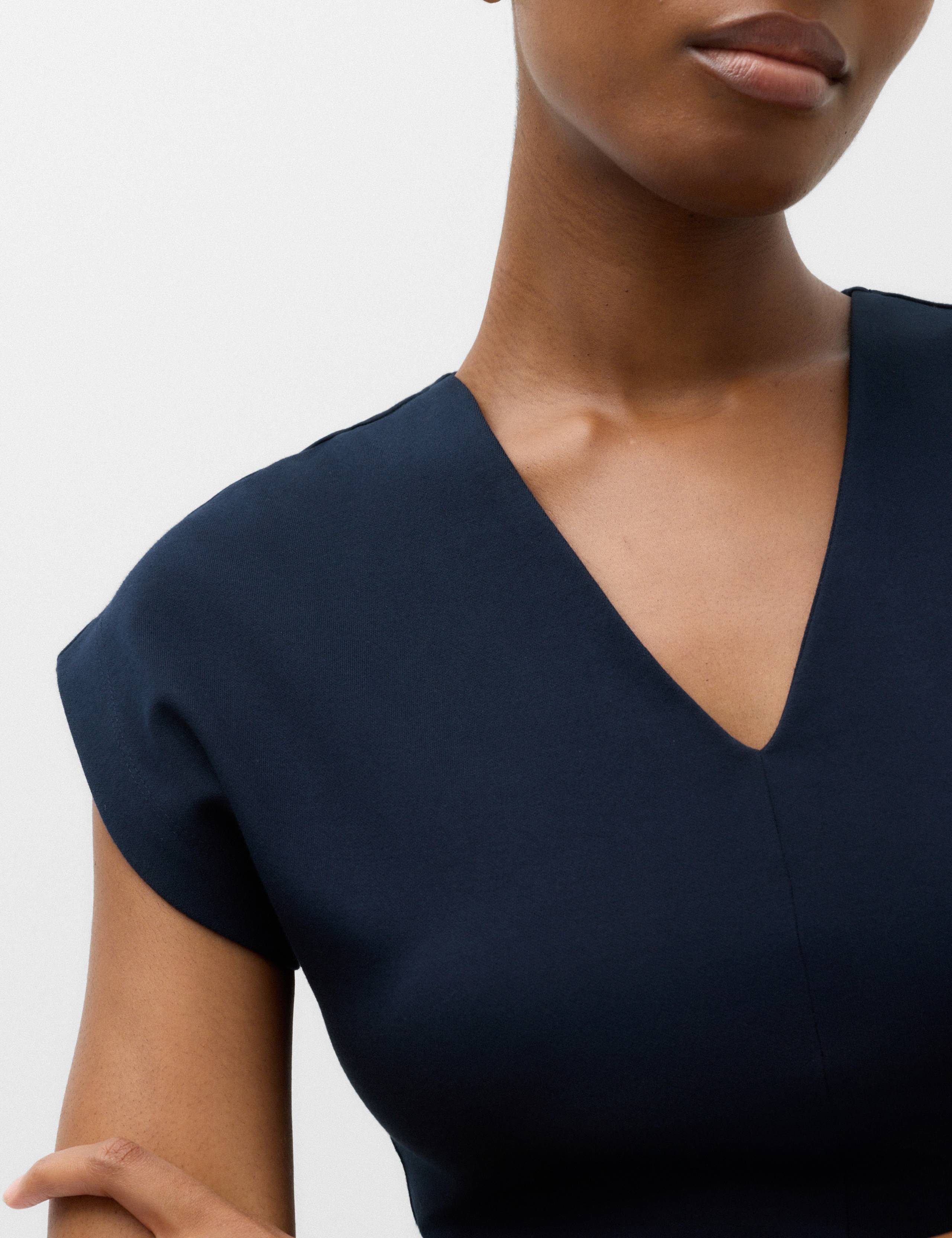 Cotton Rich V-Neck Midi Column Dress 5 of 6