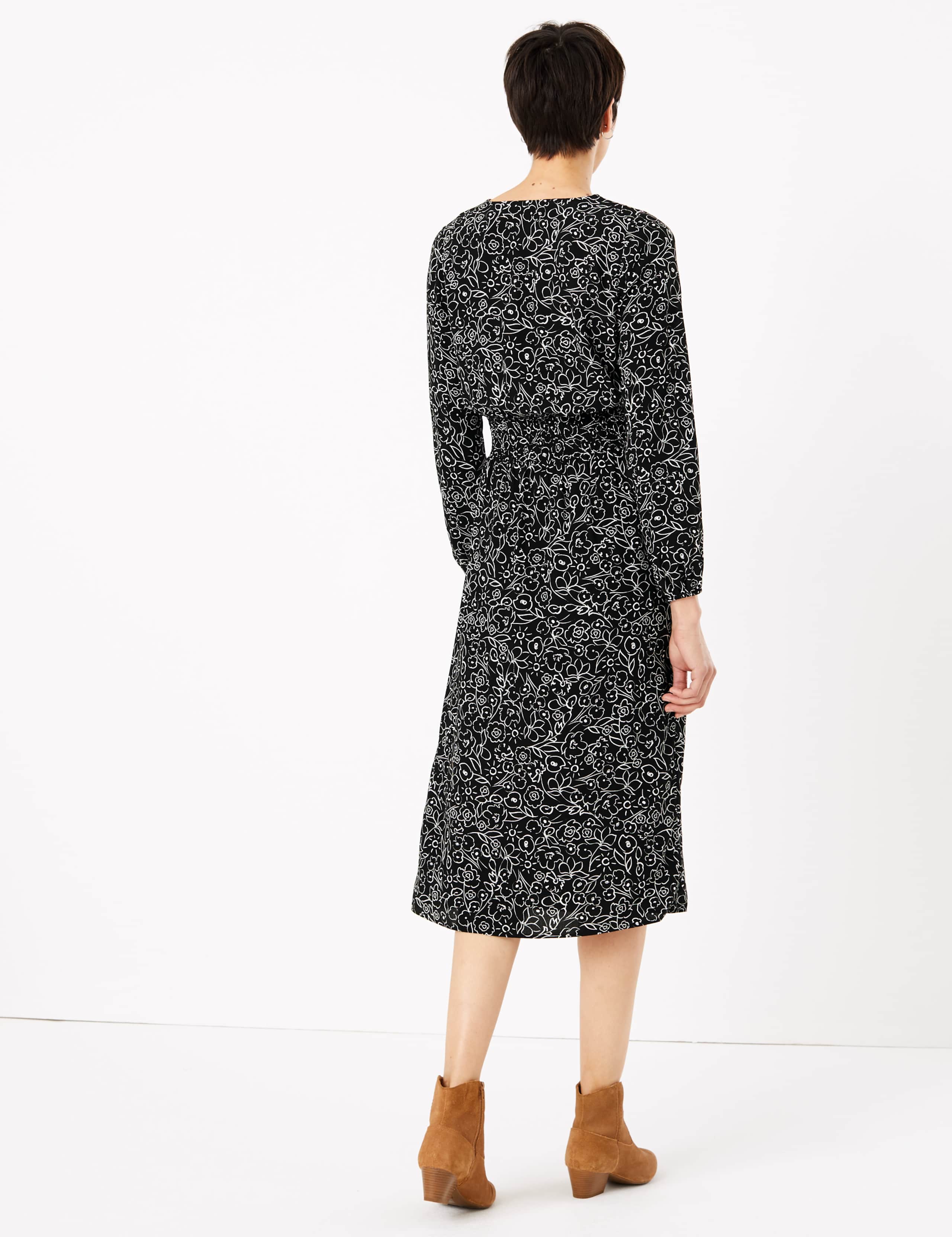 Floral Print Waisted Midi Dress 5 of 5