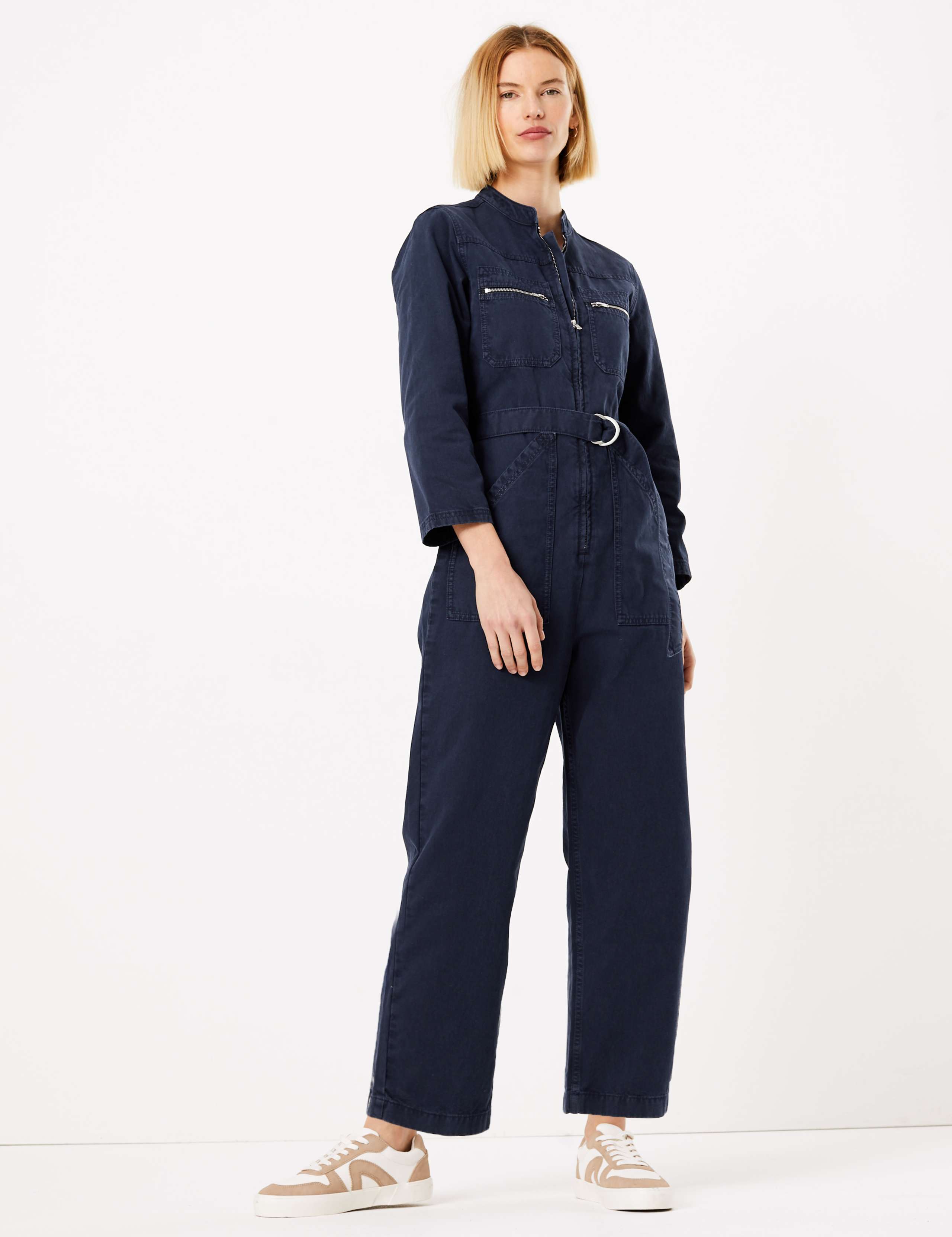 Denim Twill Belted Boilersuit 1 of 4