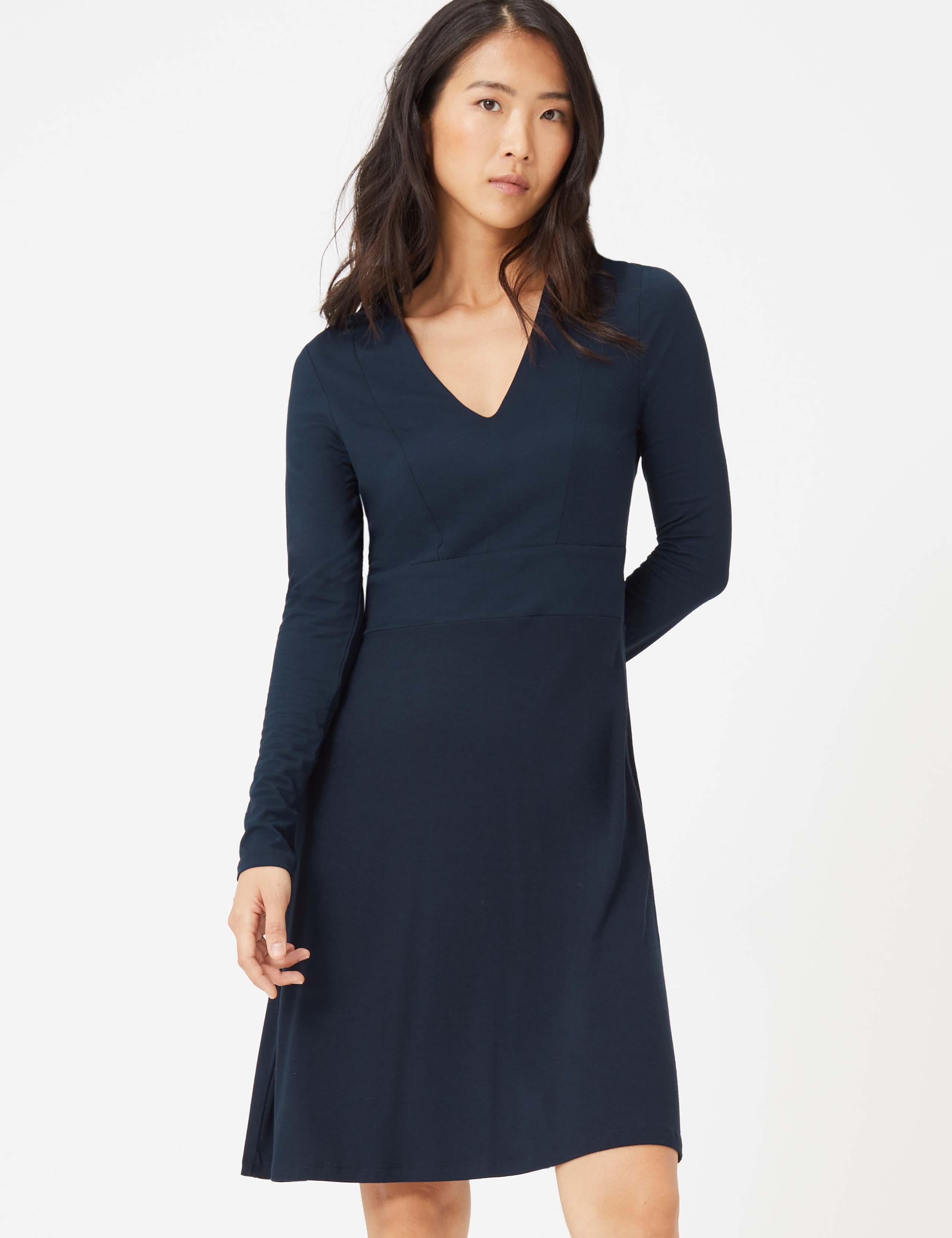 Knee Length Jersey Fit & Flare Dress 1 of 4