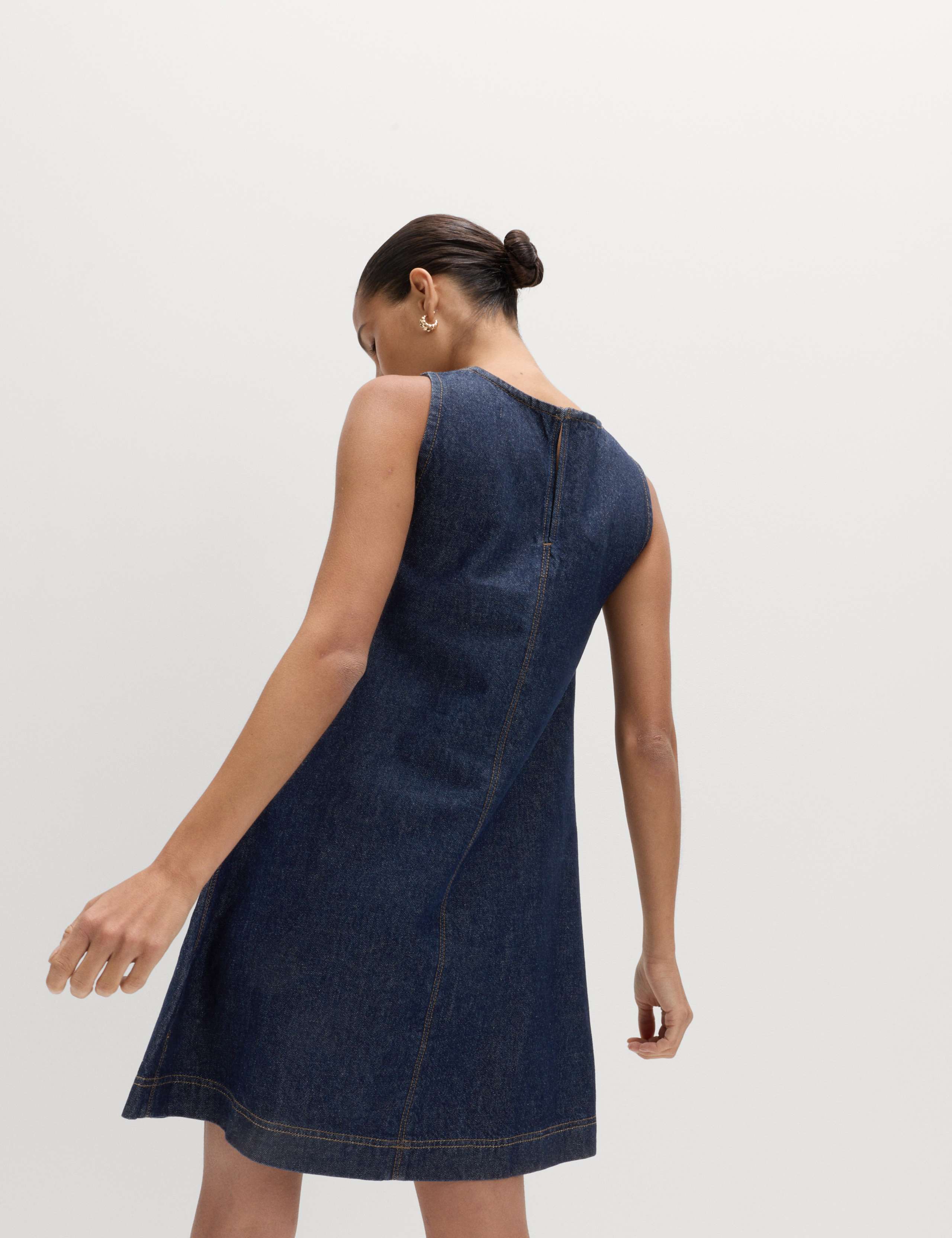 Denim Mini Swing Dress 3 of 6