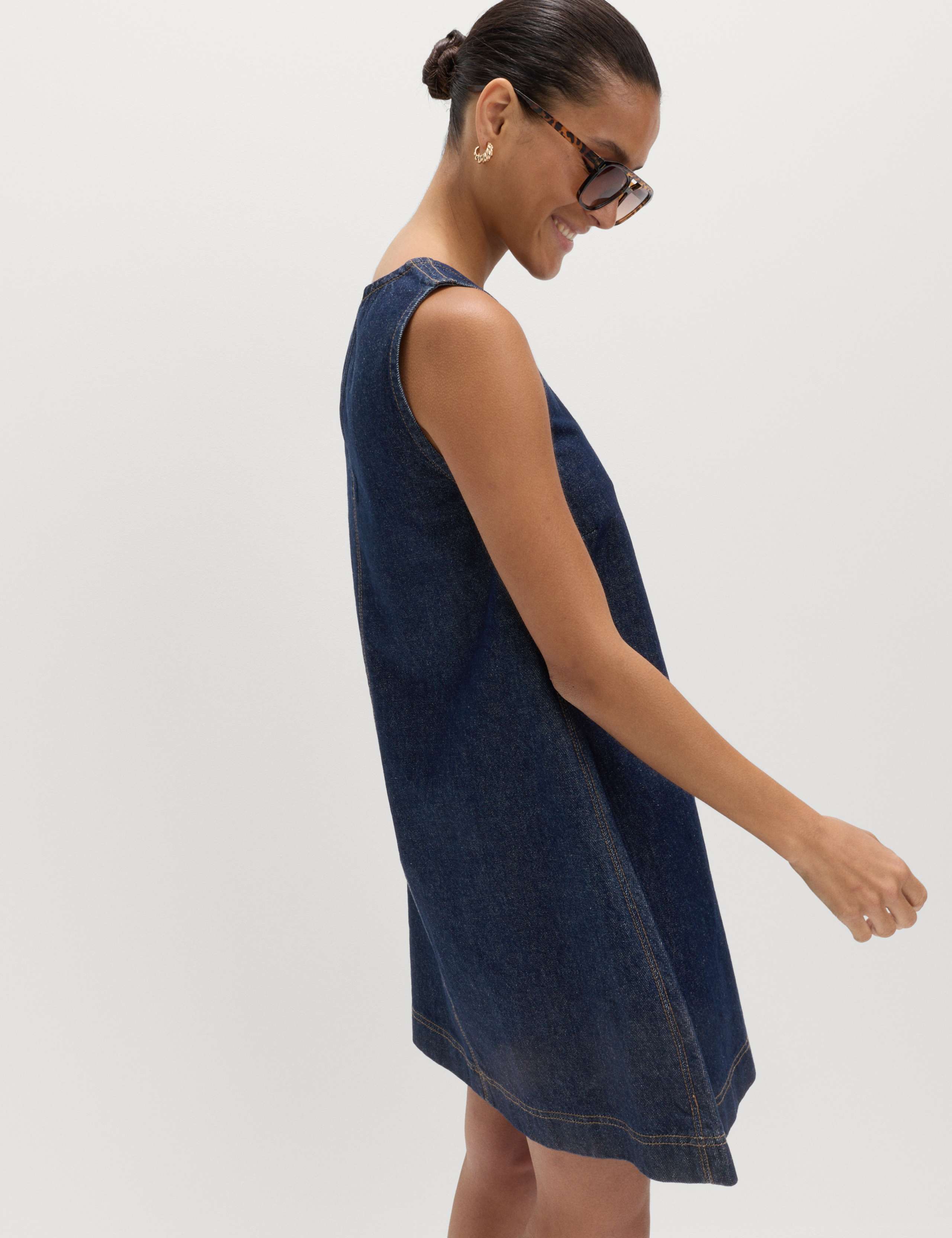 Denim Mini Swing Dress 5 of 6