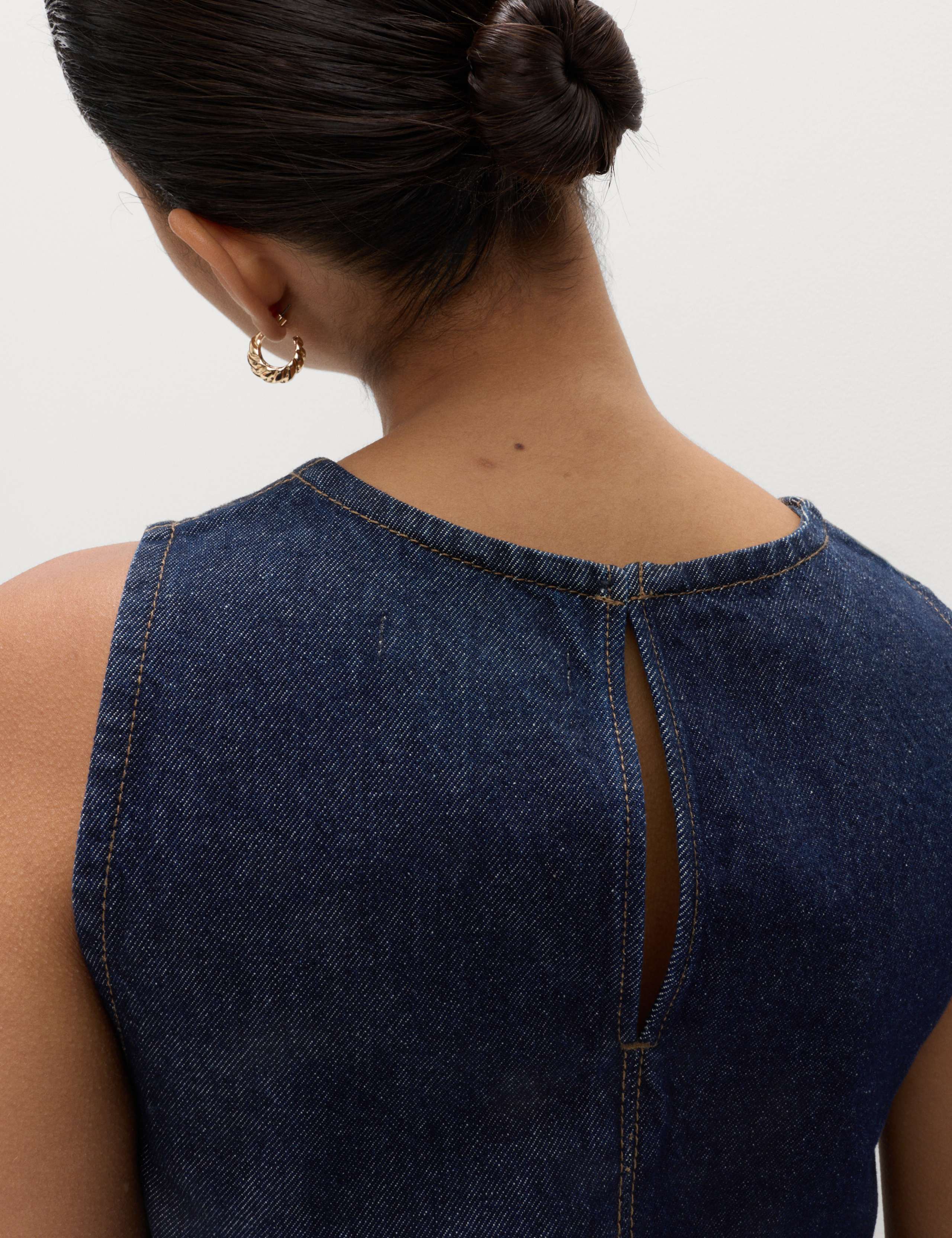 Denim Mini Swing Dress 6 of 6