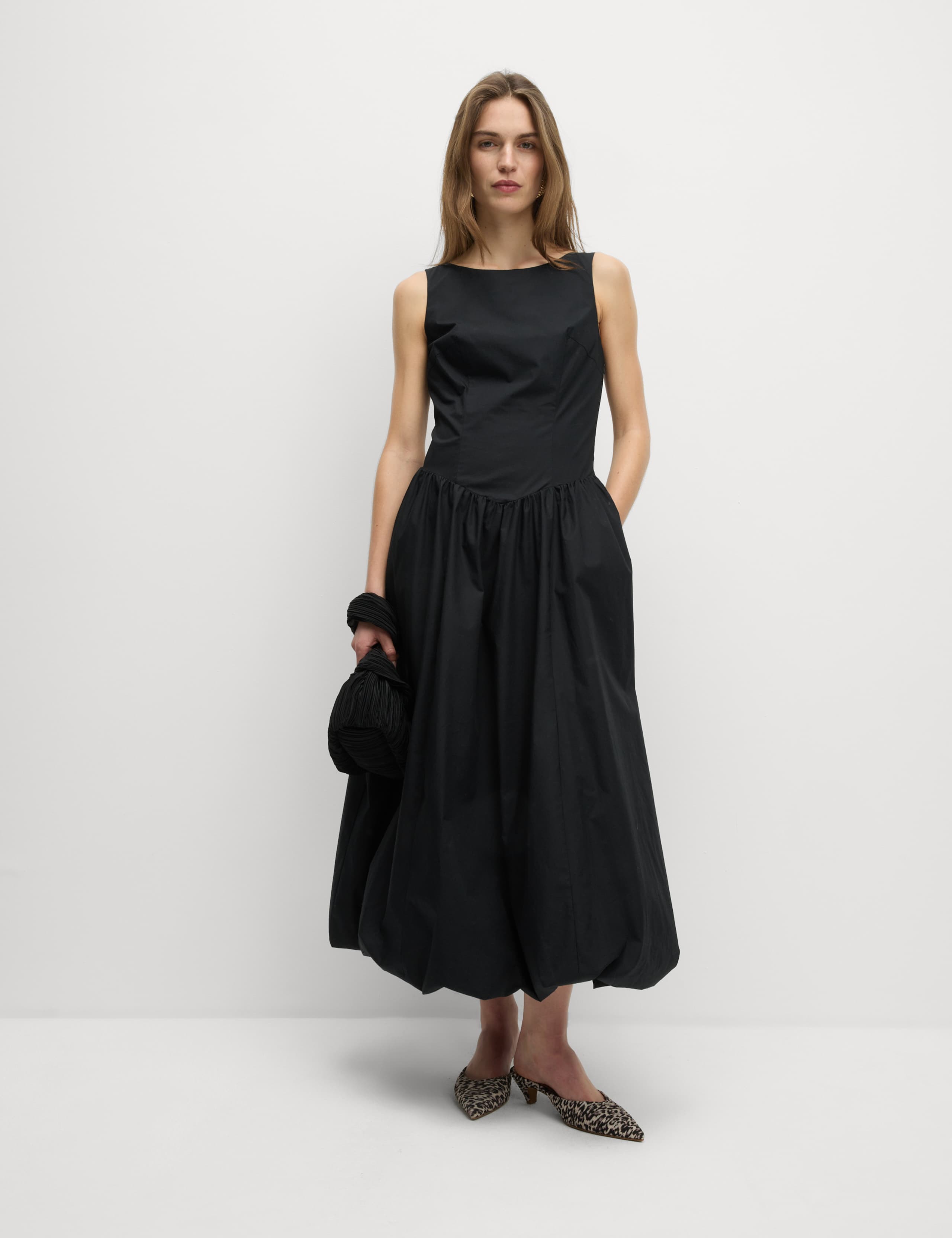 Pure Cotton Bubble Hem Midaxi Dress 4 of 5