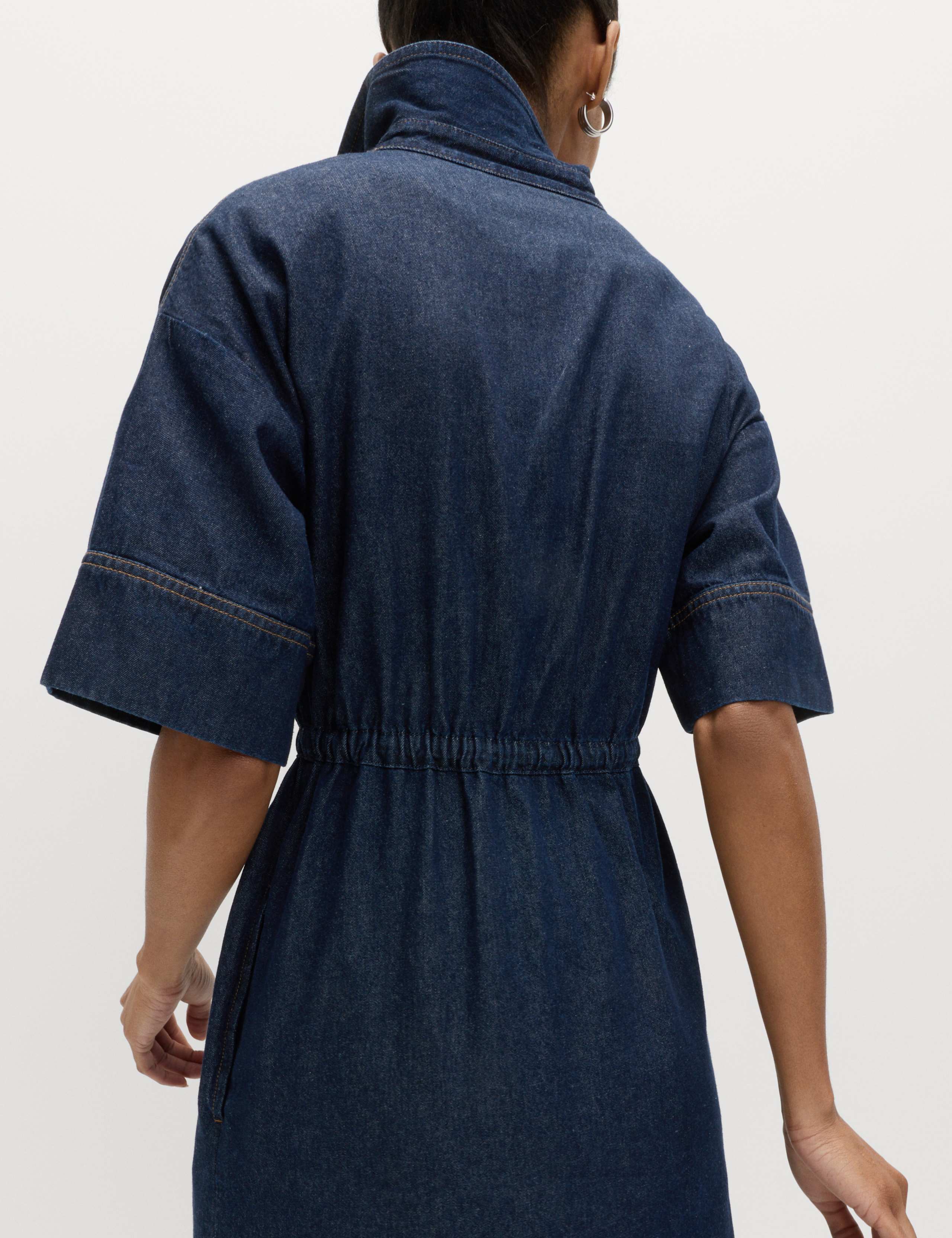 Pure Cotton Denim Midi Shirt Dress 4 of 6