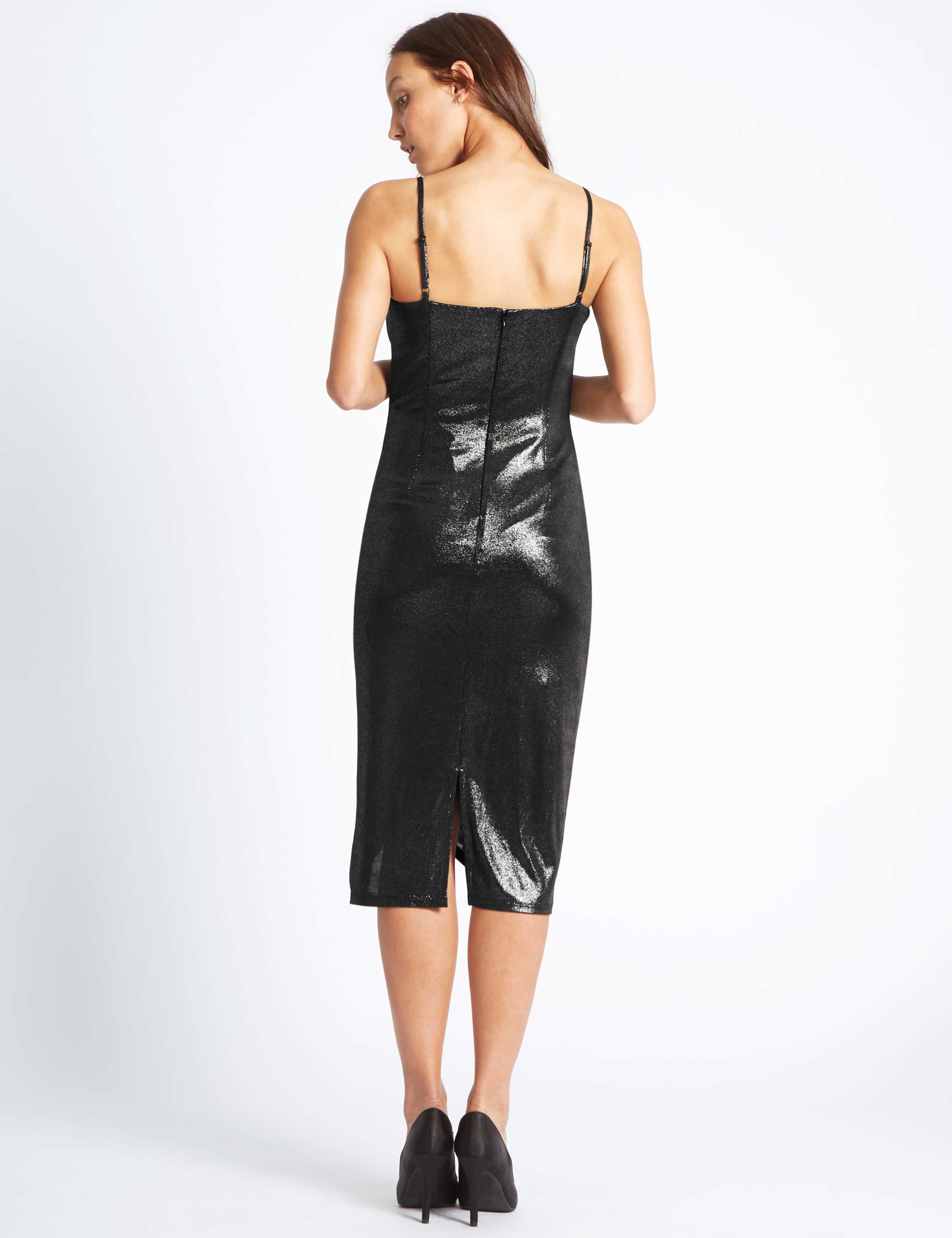 Ruched Ruffle Bodycon Midi Dress 4 of 4