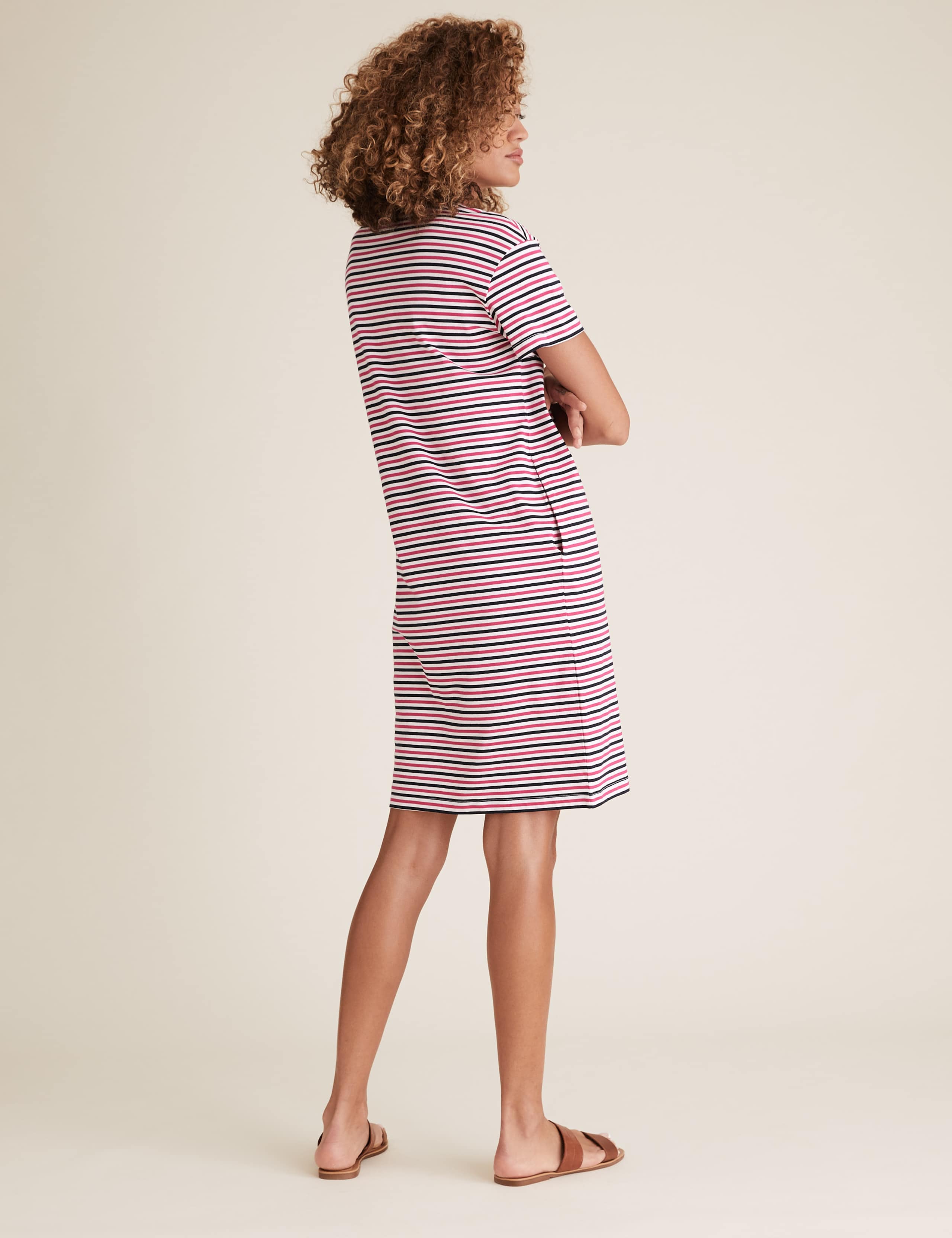 Pure Cotton Striped Mini T-Shirt Dress 4 of 6