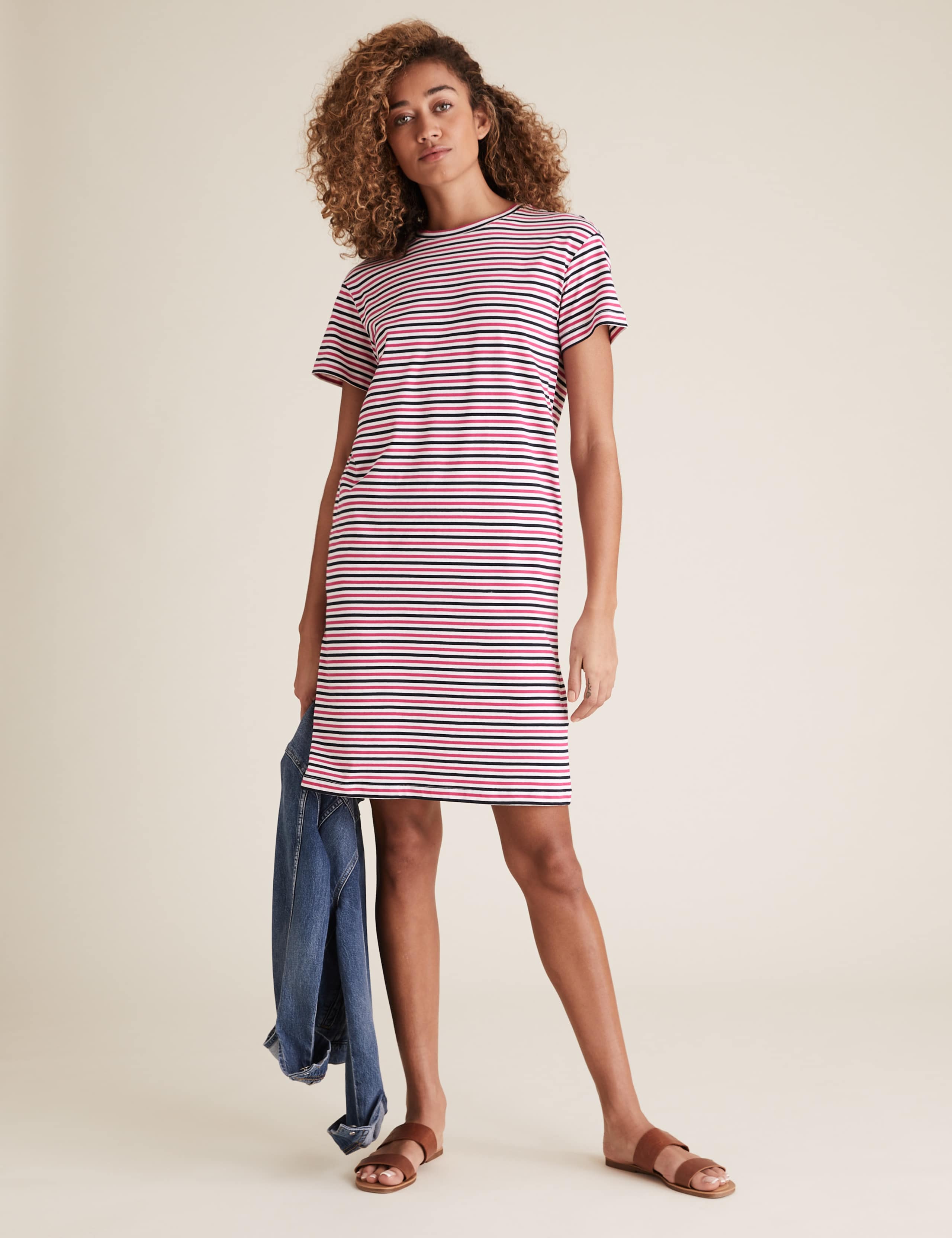 Pure Cotton Striped Mini T-Shirt Dress 5 of 6