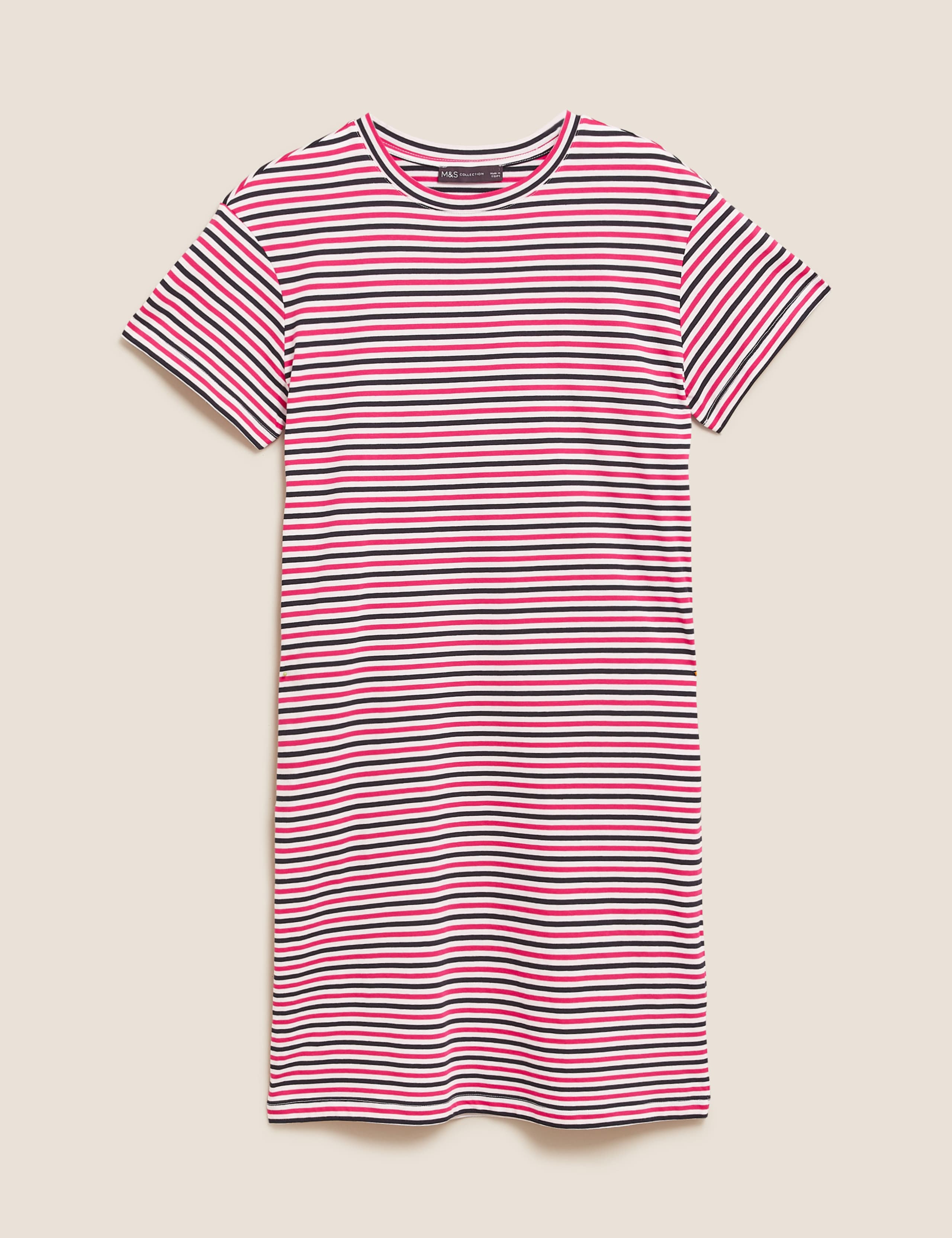 Pure Cotton Striped Mini T-Shirt Dress 2 of 6