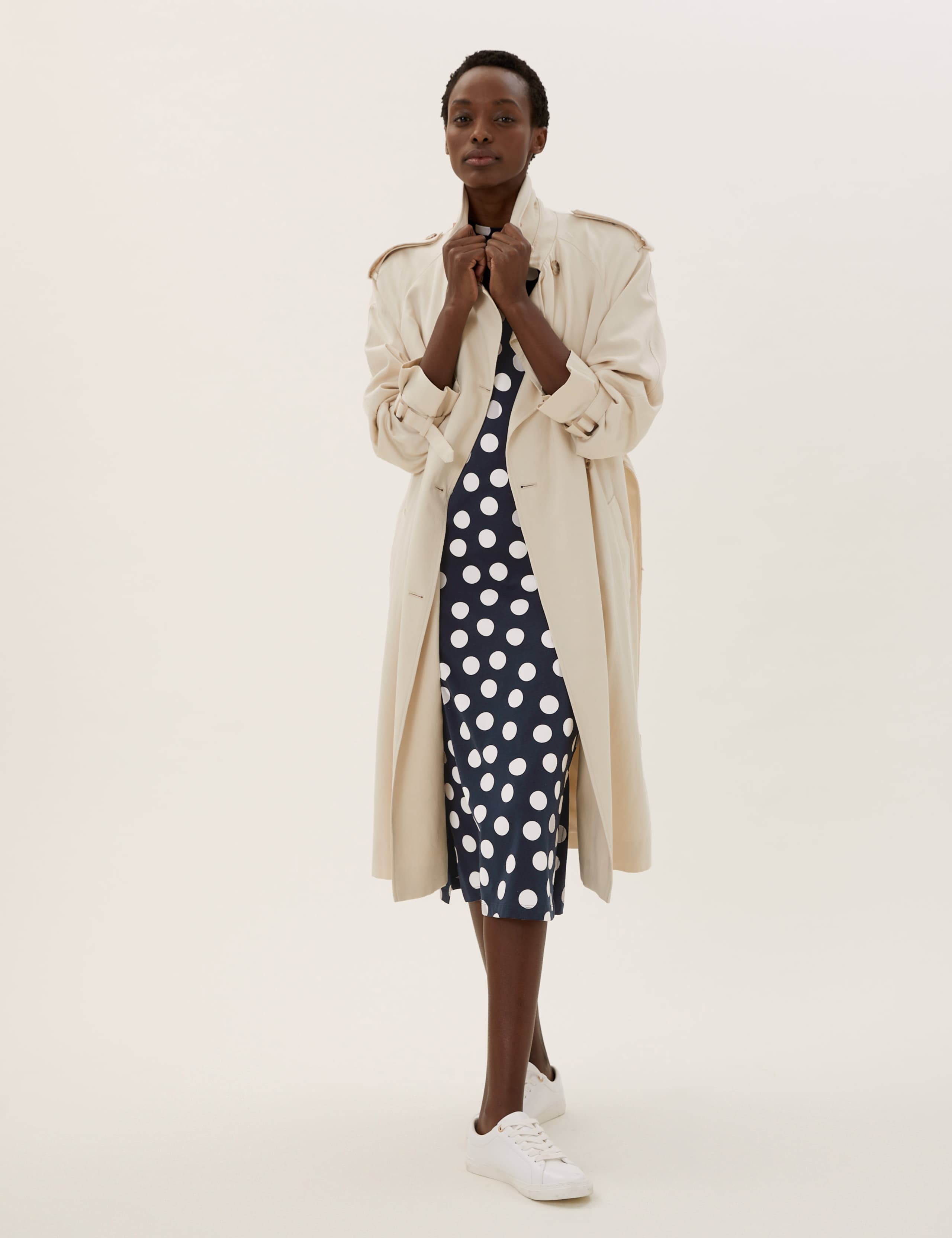 Pure Cotton Polka Dot Midi T-Shirt Dress 3 of 6