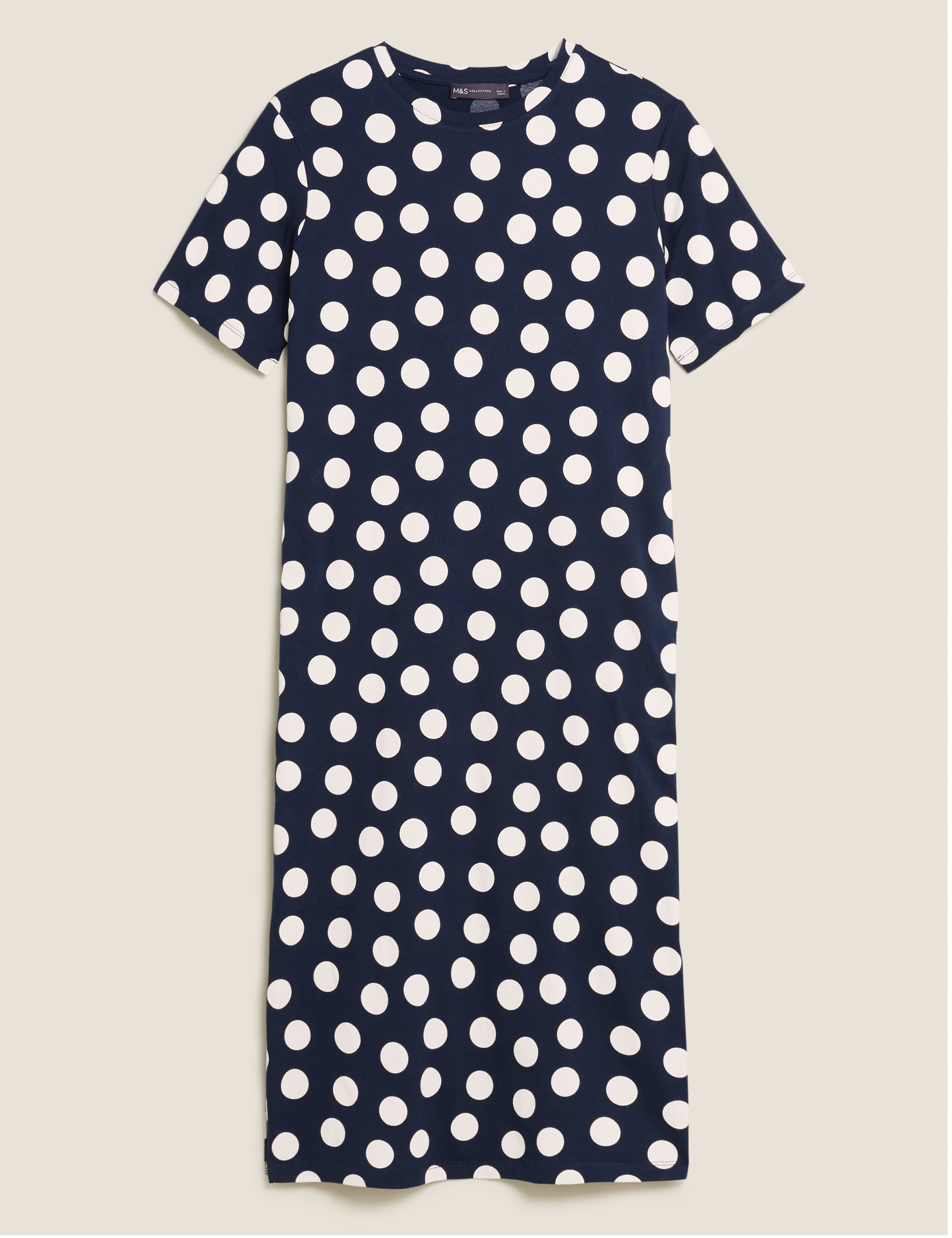 Pure Cotton Polka Dot Midi T-Shirt Dress 2 of 6