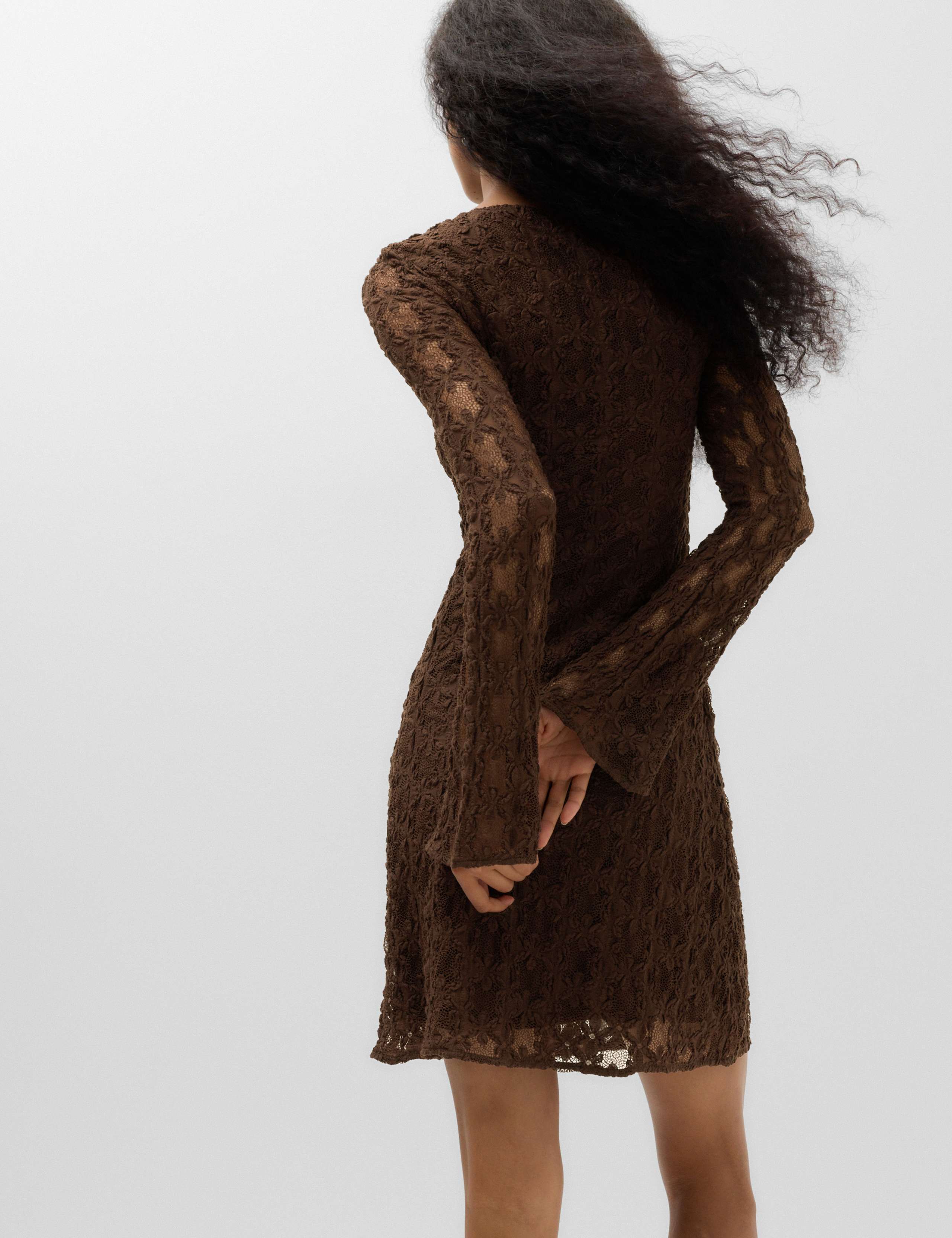 Jersey Lace Mini Skater Dress 4 of 6