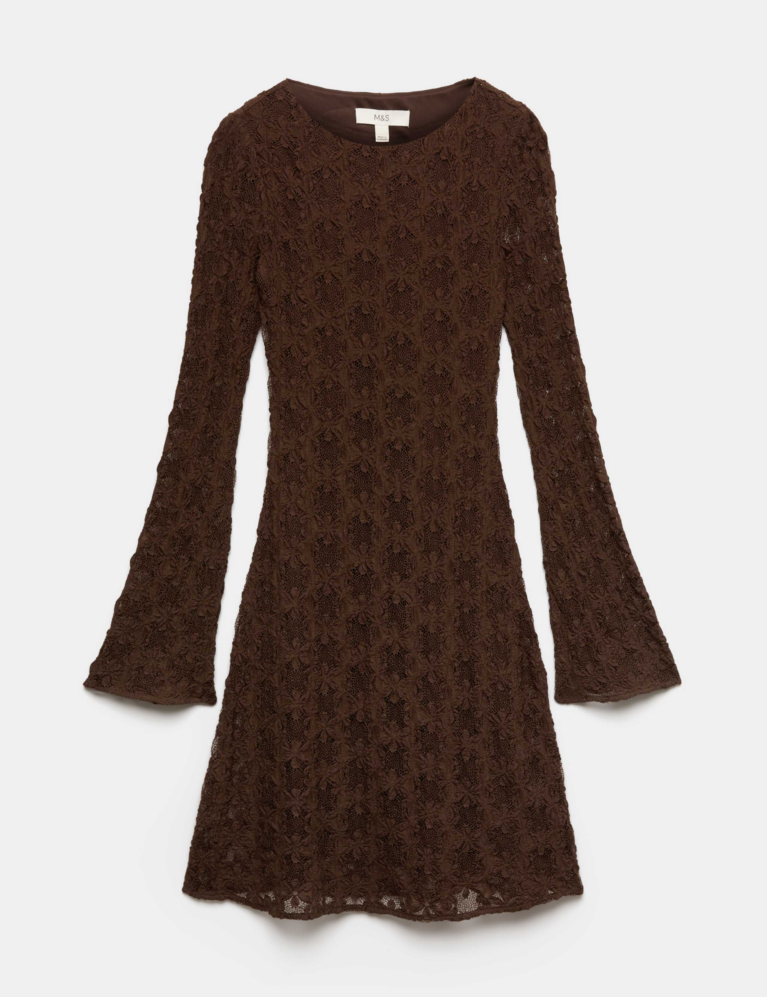 Jersey Lace Mini Skater Dress 2 of 6
