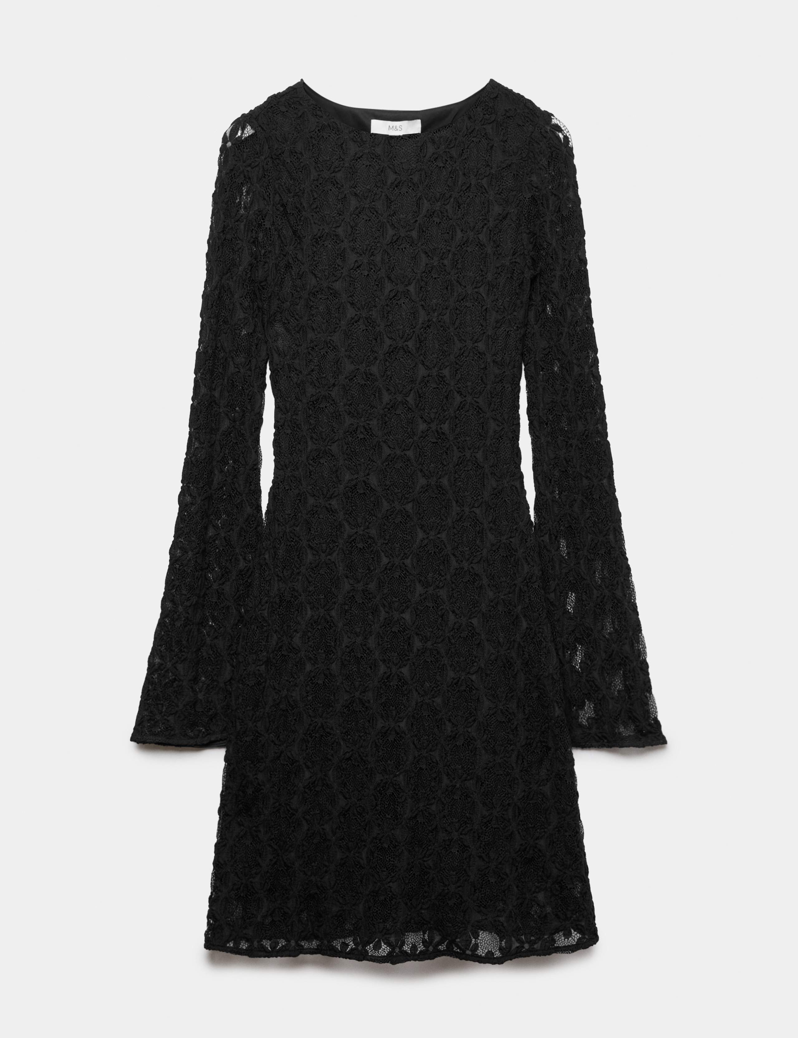 Jersey Lace Mini Skater Dress 2 of 6