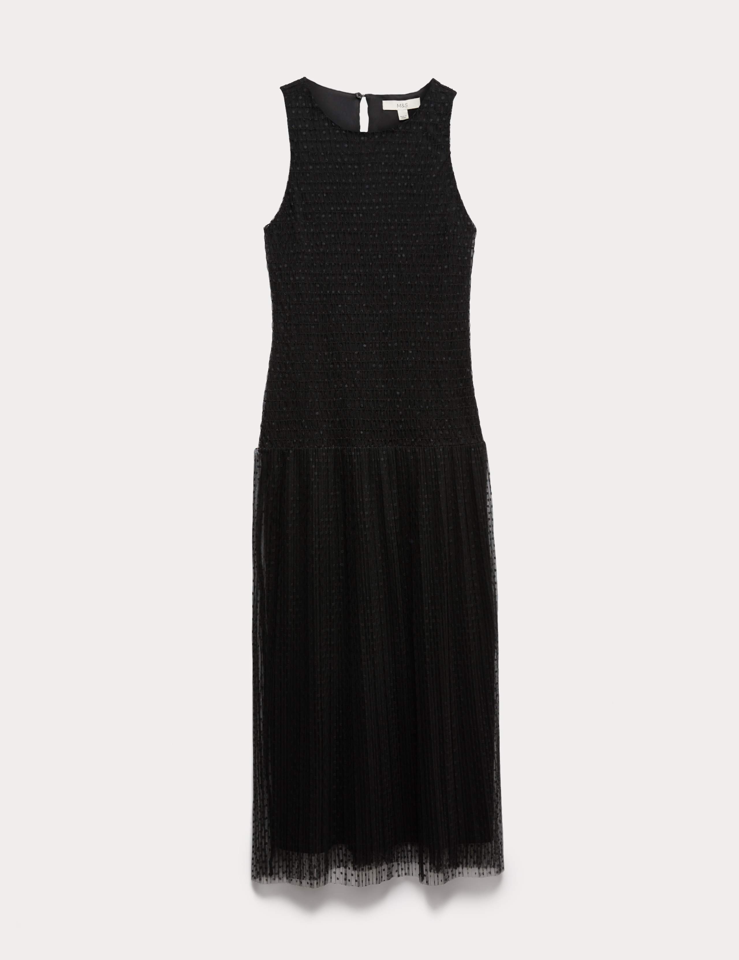 Mesh Jersey Midaxi Shirred Dress 2 of 7