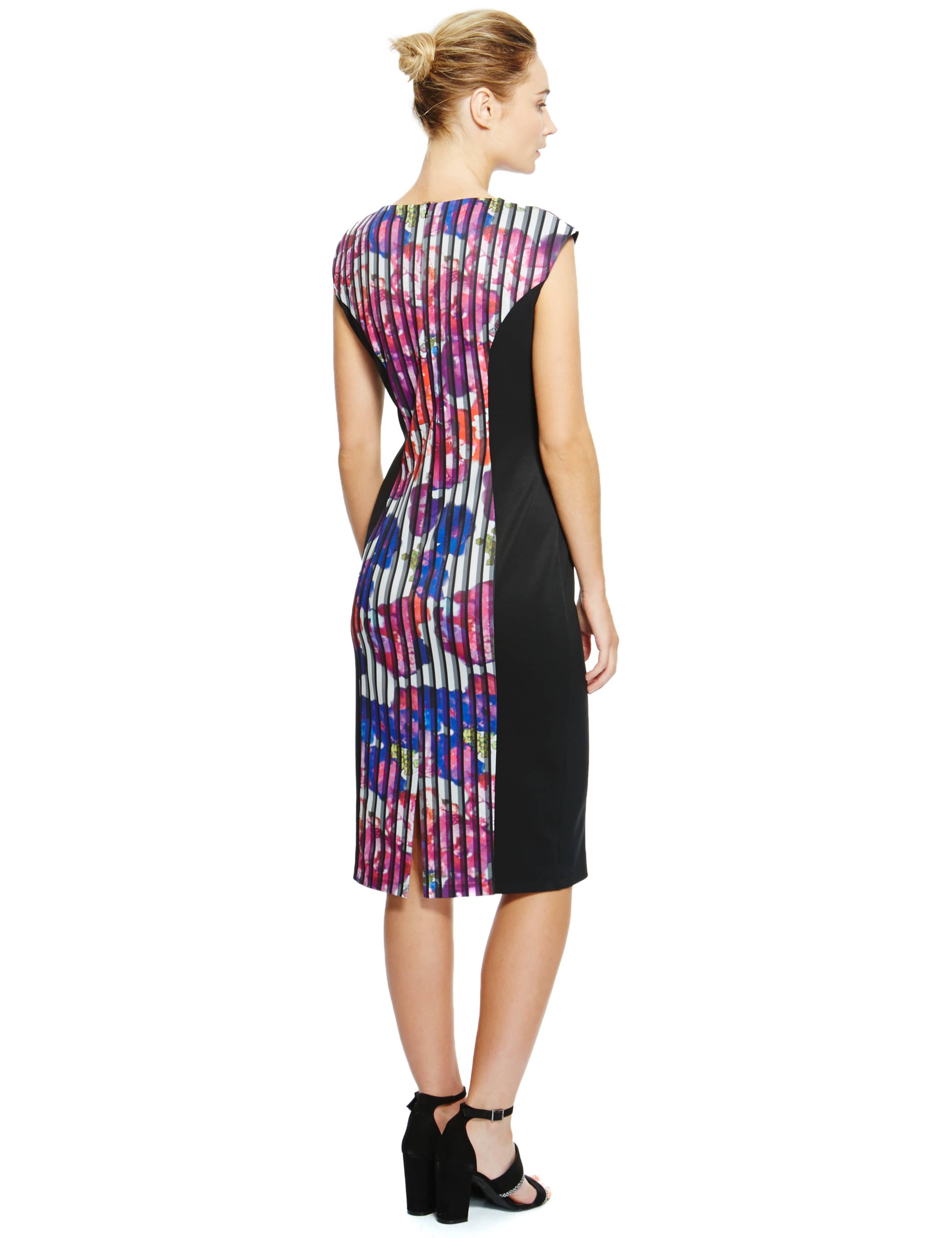 Bloom Print Colour Block Bodycon Dress 3 of 3
