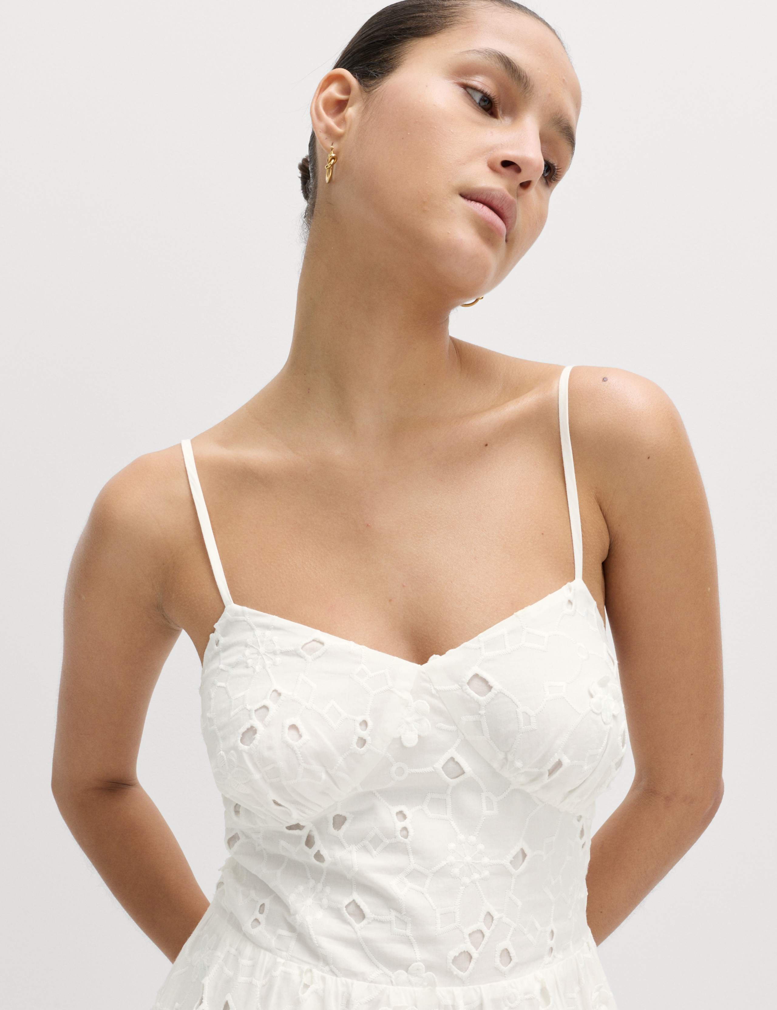 Pure Cotton Broderie Midaxi Cami Dress 2 of 6