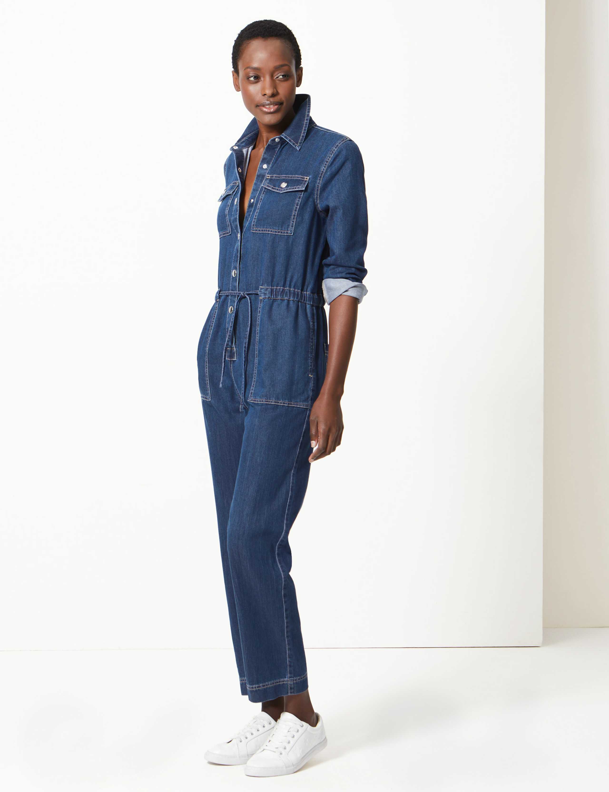 Denim Button Detailed Jumpsuit 1 of 4