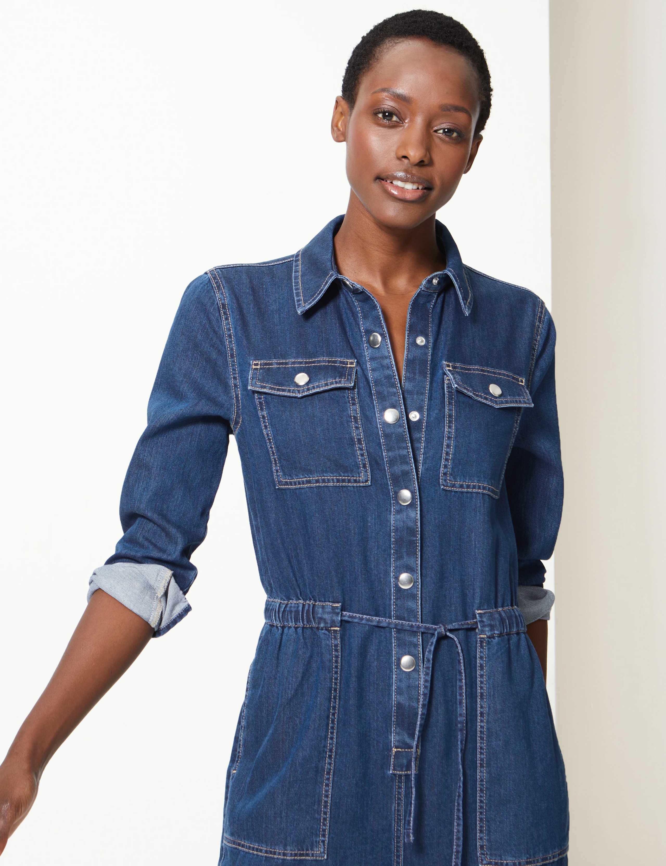 Denim Button Detailed Jumpsuit 3 of 4