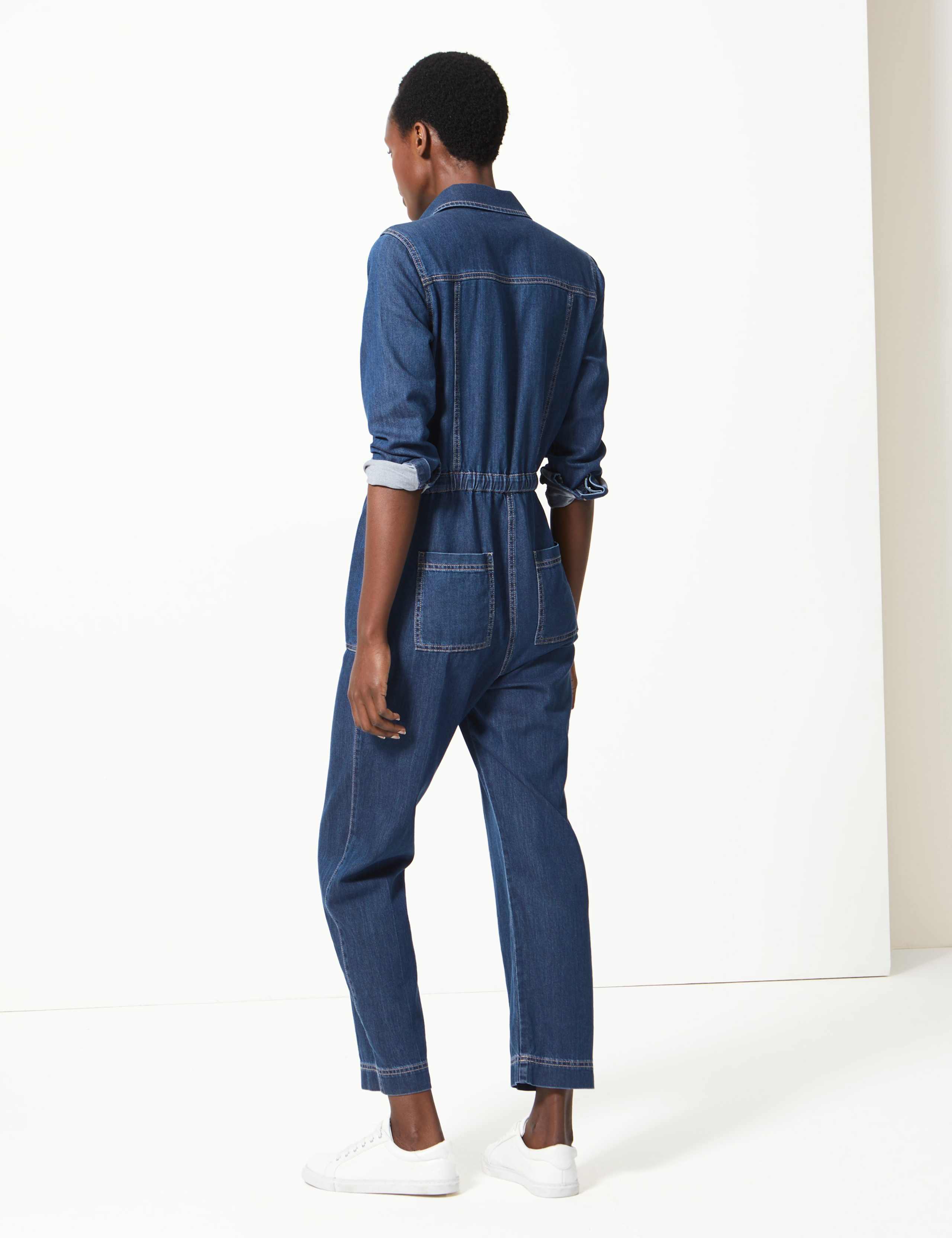 Denim Button Detailed Jumpsuit 4 of 4