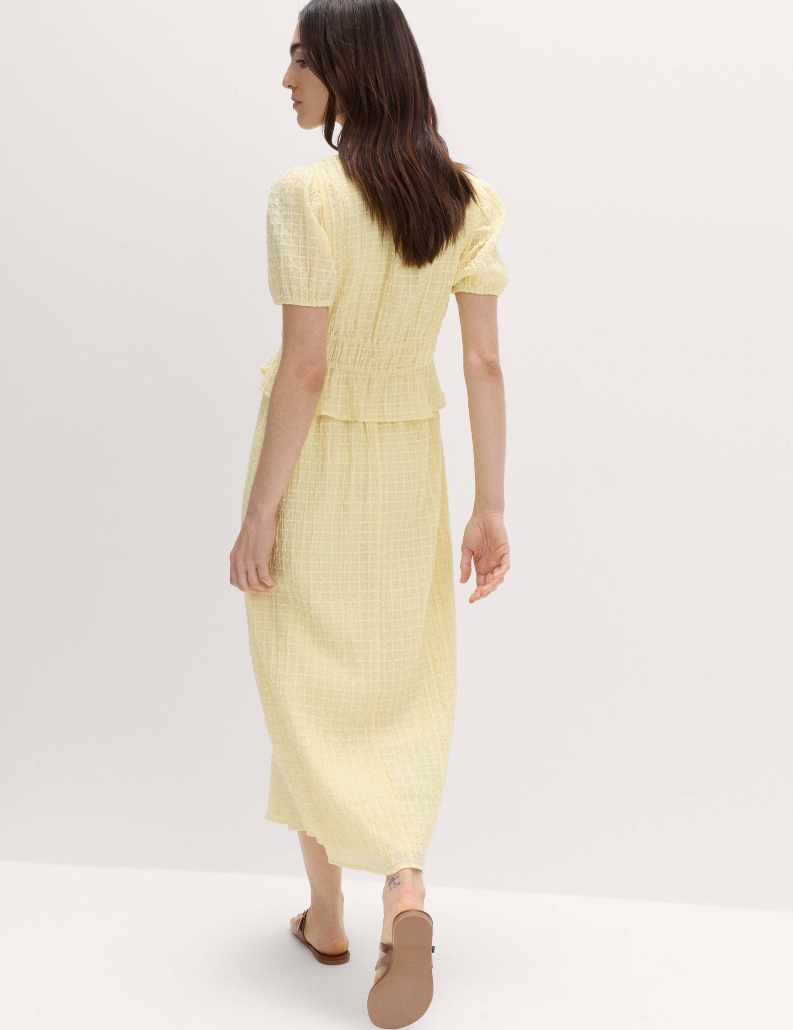 Lyocell Blend V-Neck Midi Waisted Dress 5 of 6