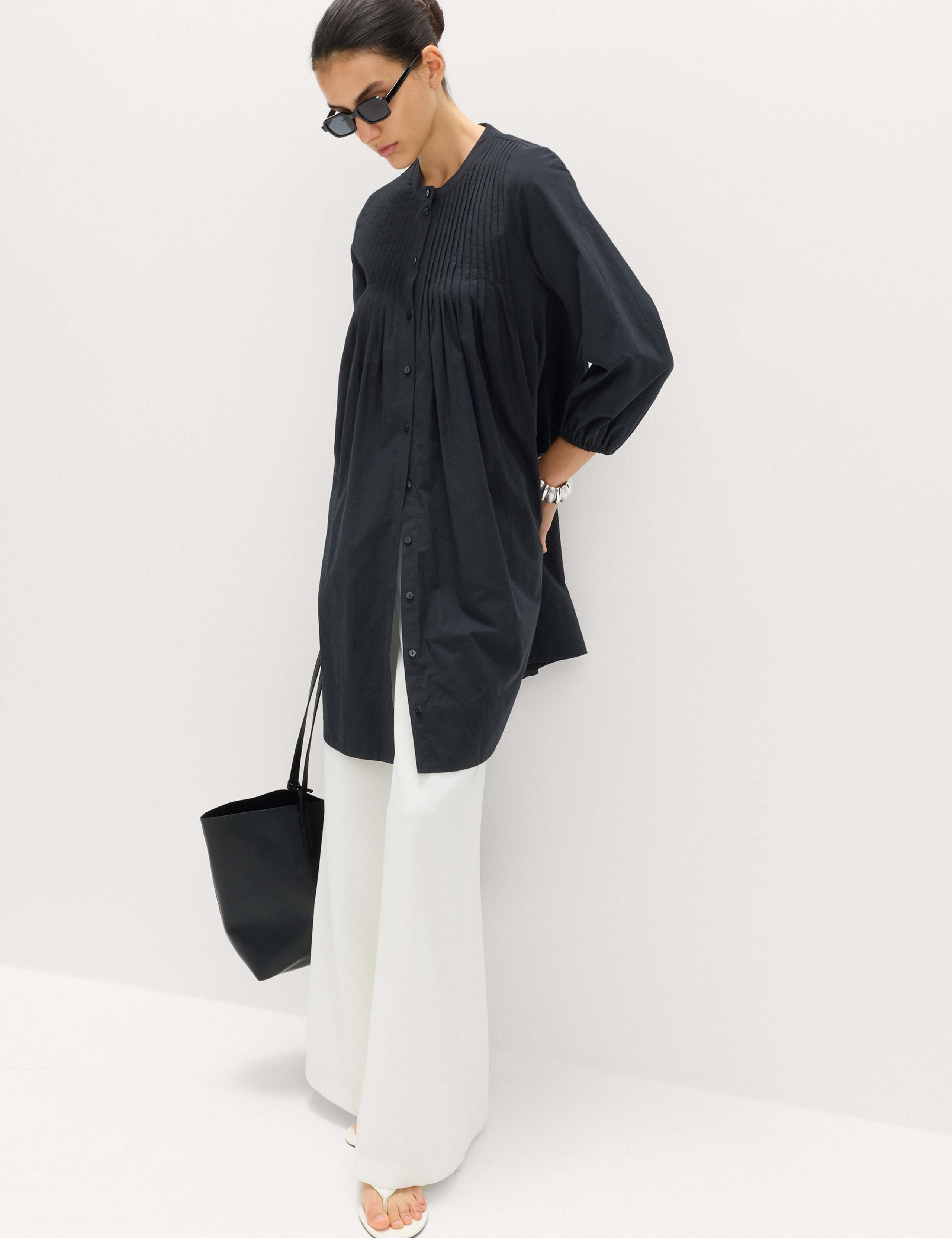Pure Cotton Pintuck Mini Relaxed Dress 5 of 7