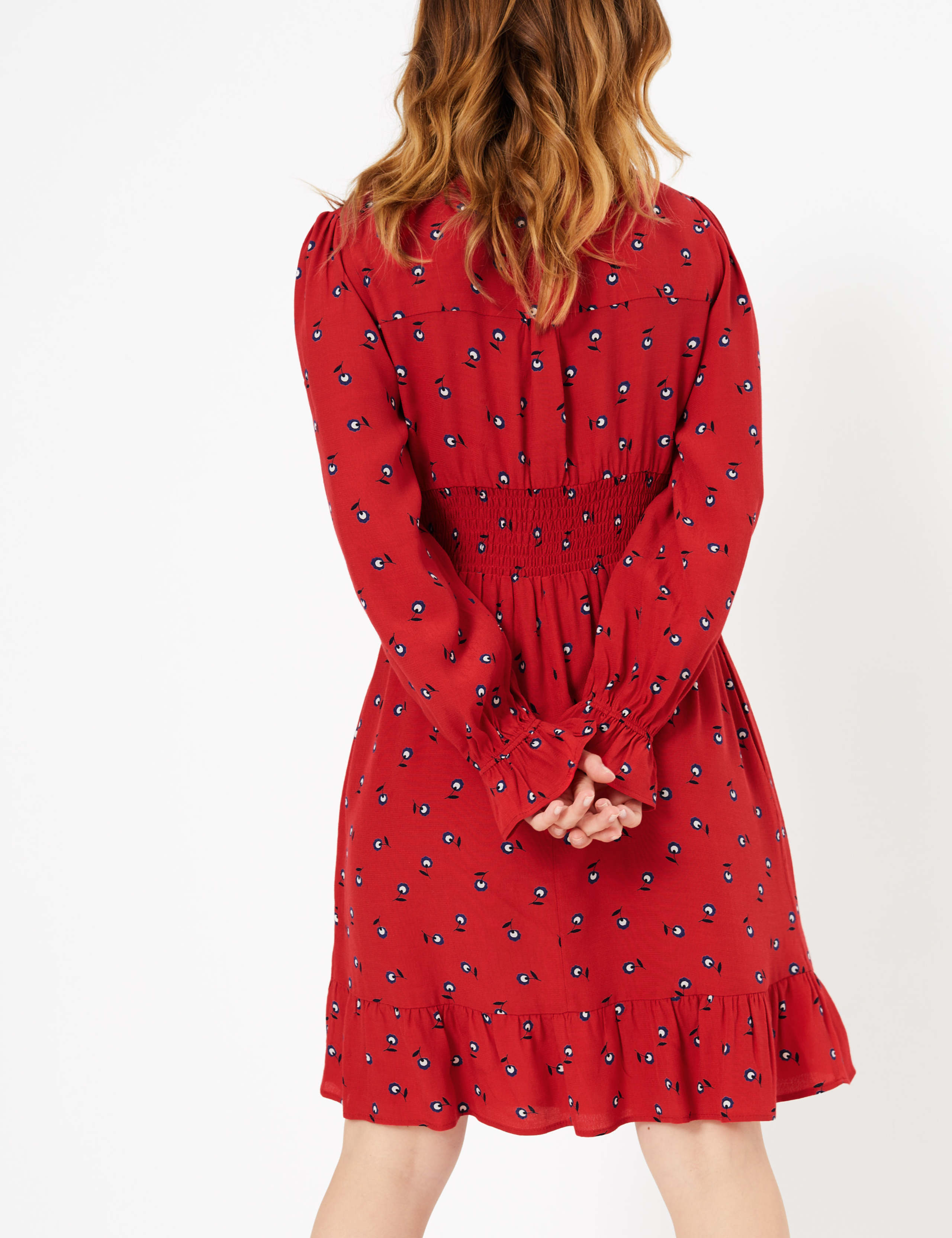 PETITE Floral Waisted Knee Length Dress 4 of 4