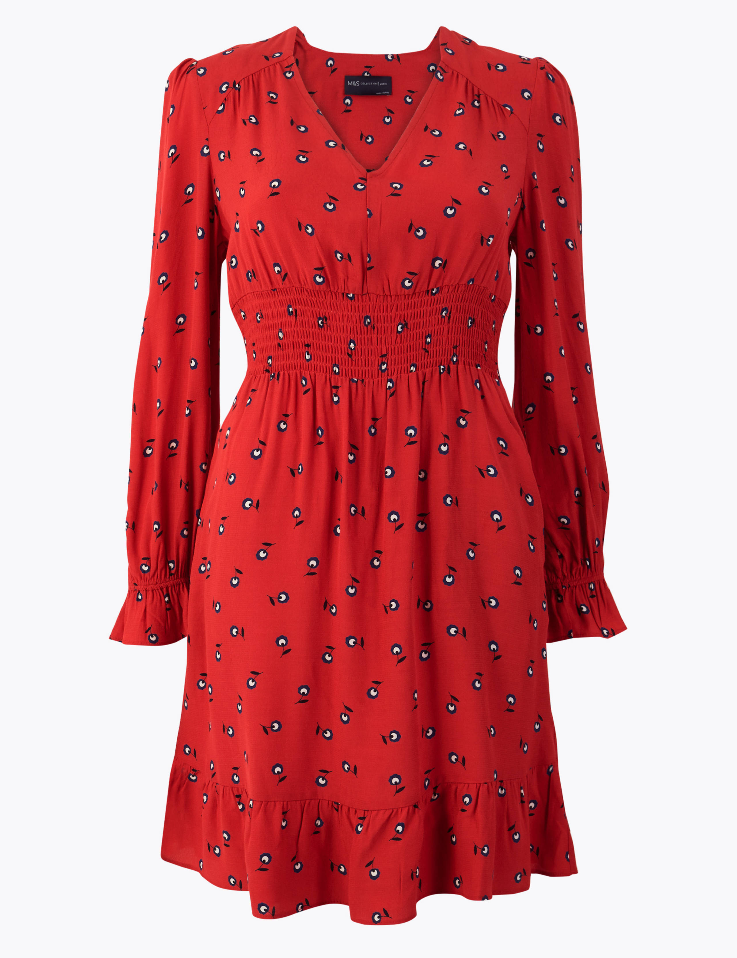 PETITE Floral Waisted Knee Length Dress 2 of 4